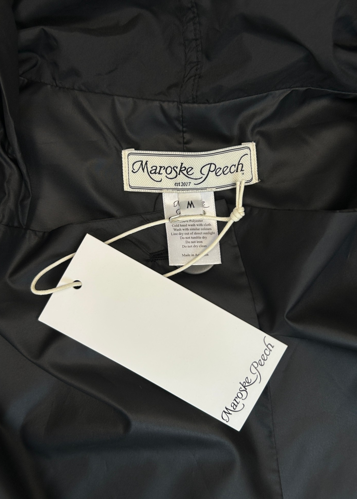 MAROSKE PEECH X CAFE FORGOT (NWT) 'Opera Belted Double Breasted' Jacket W/ Hood