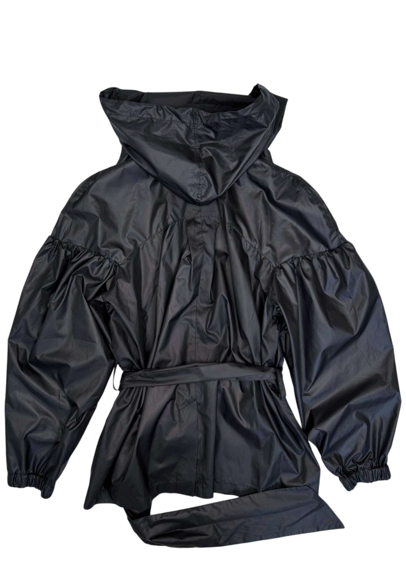 MAROSKE PEECH X CAFE FORGOT (NWT) 'Opera Belted Double Breasted' Jacket W/ Hood