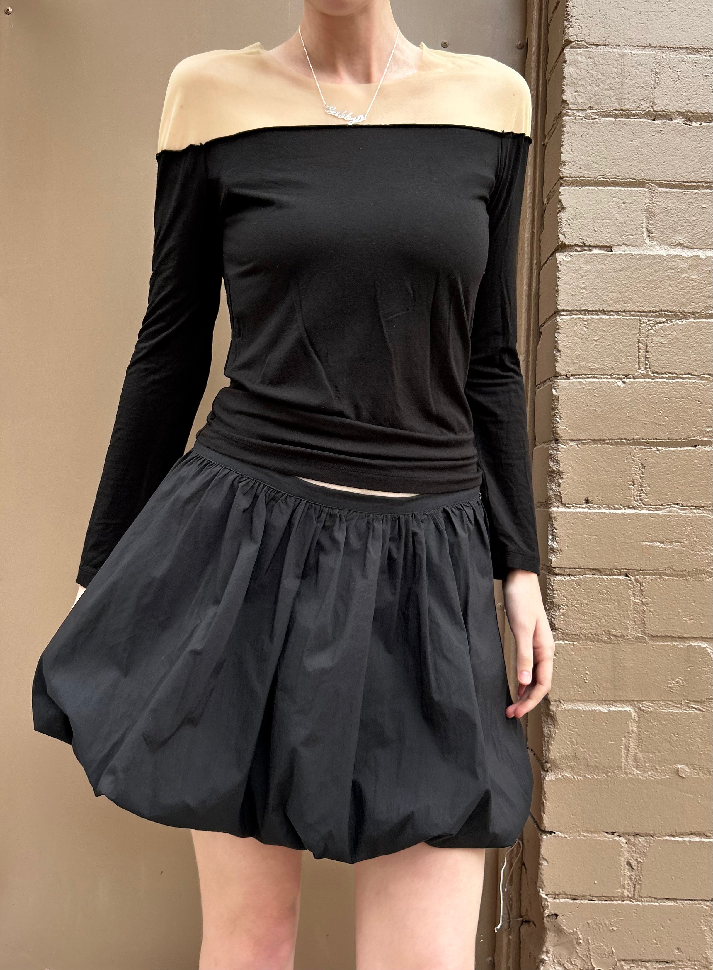 MAISON MARGIELA 2007 Black + Nude Mesh Long Sleeve