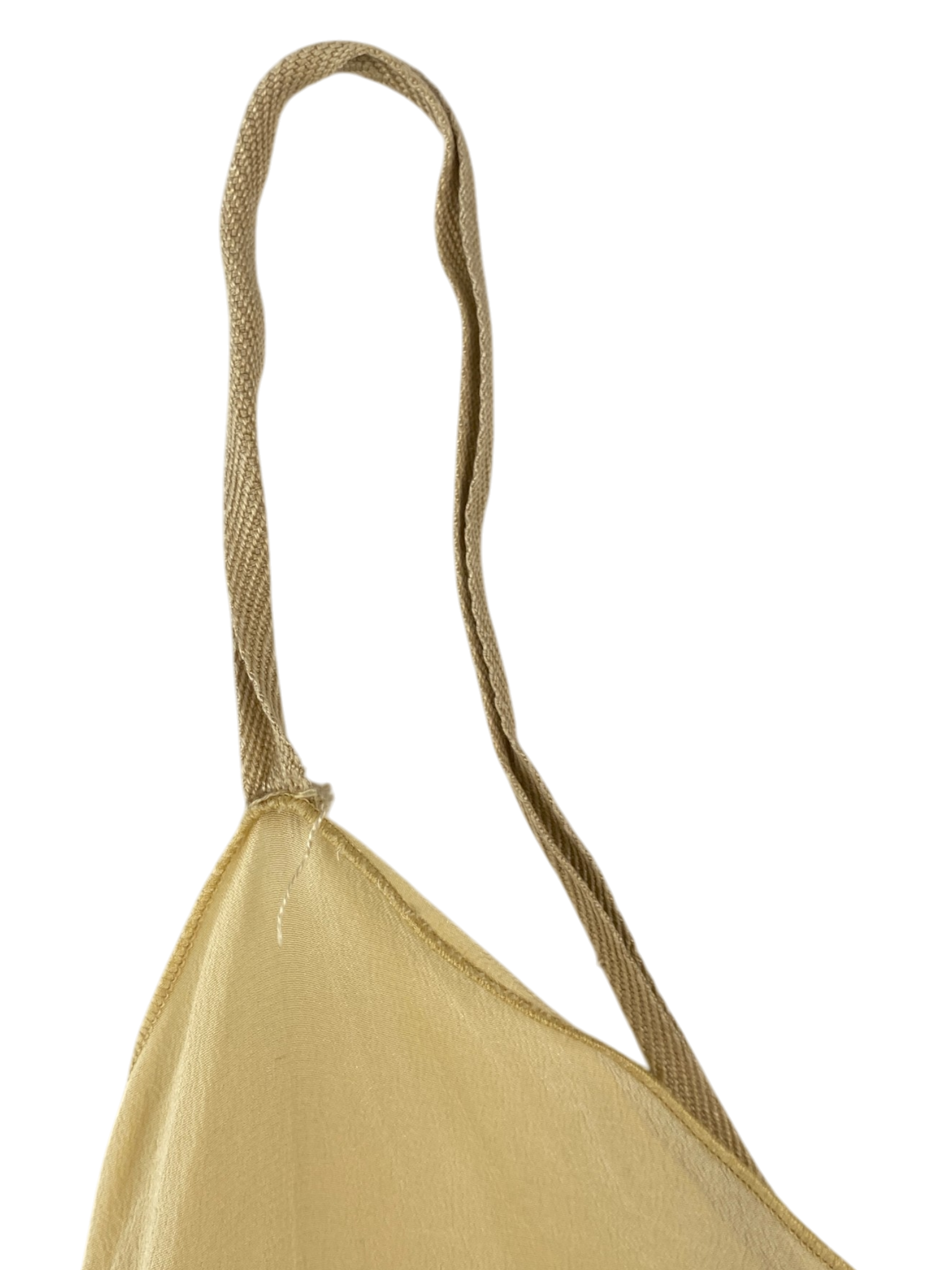 MIU MIU (AS IS) Cream Silk Cami W/ Lace Up Back