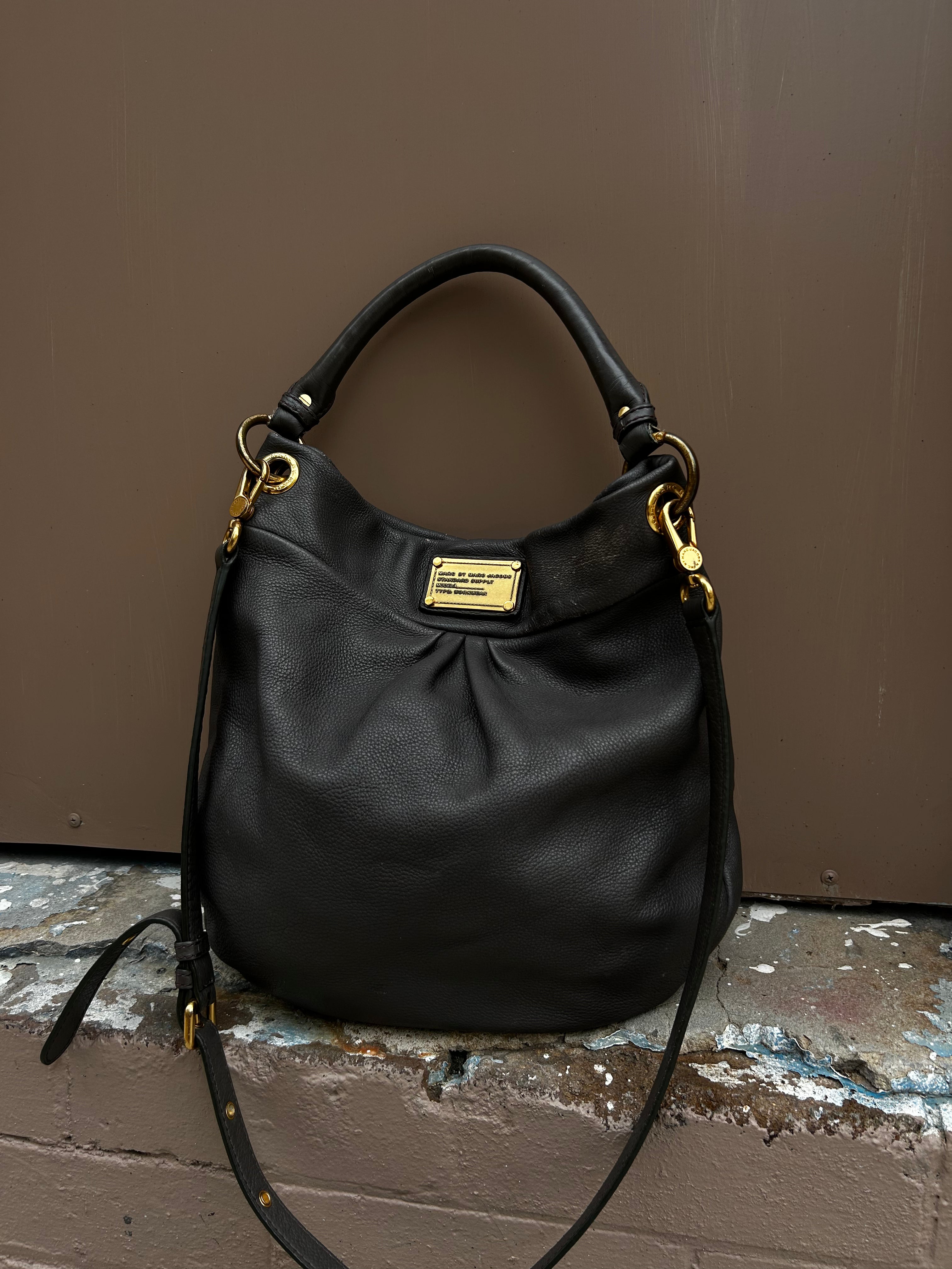 MARC BY MARC JACOBS Grey Leather Slouch Bag