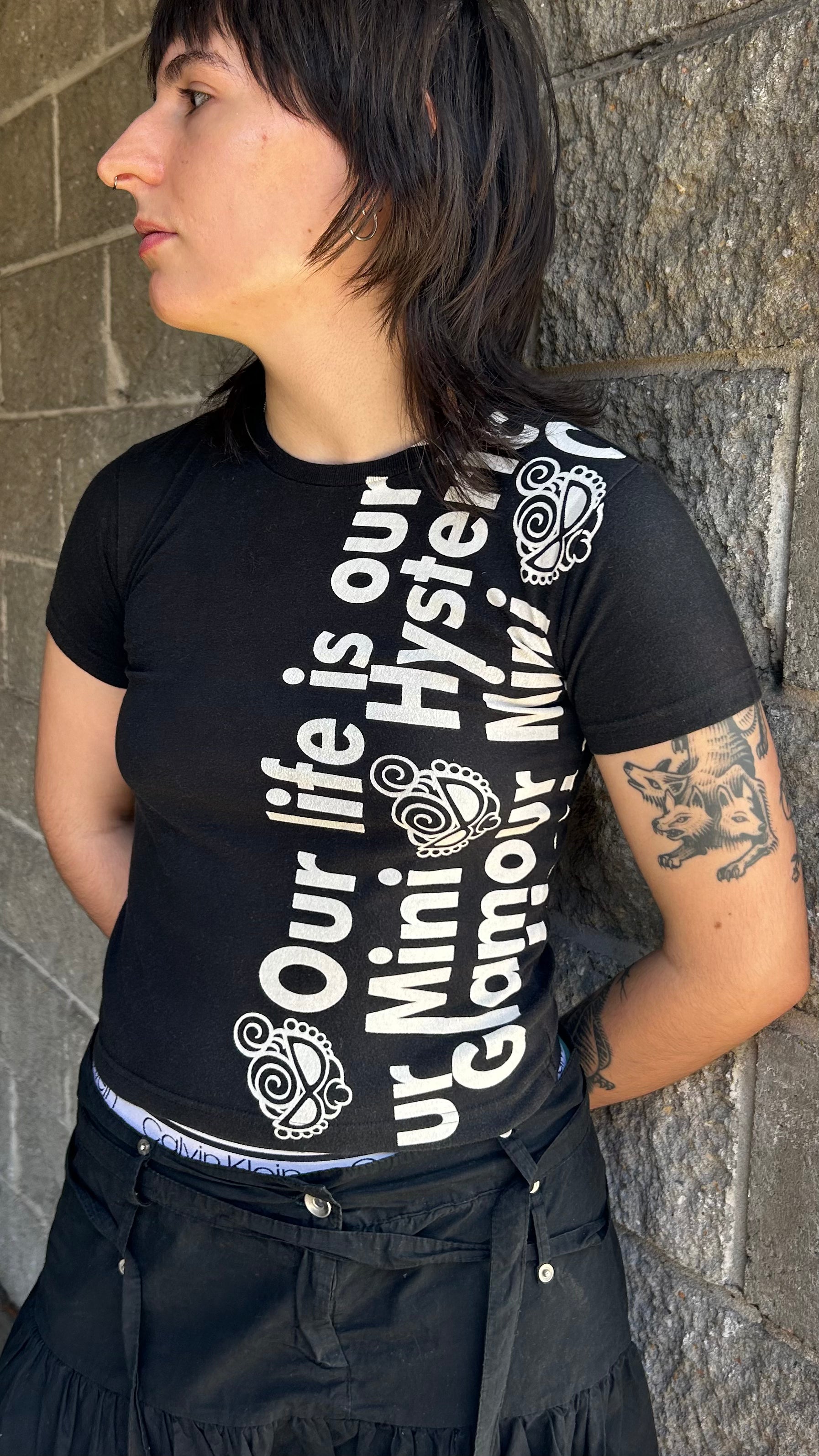 HYSTERIC GLAMOUR Logo Print Baby Tee