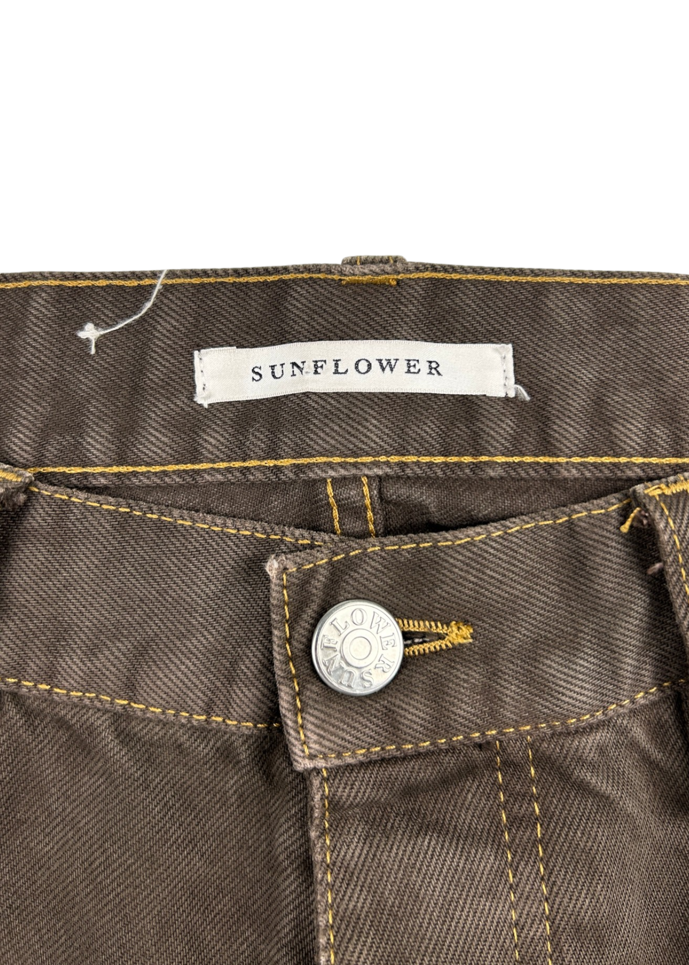 SUNFLOWER (AS IS) Brown Denim Wide Leg Twist Seam Jeans