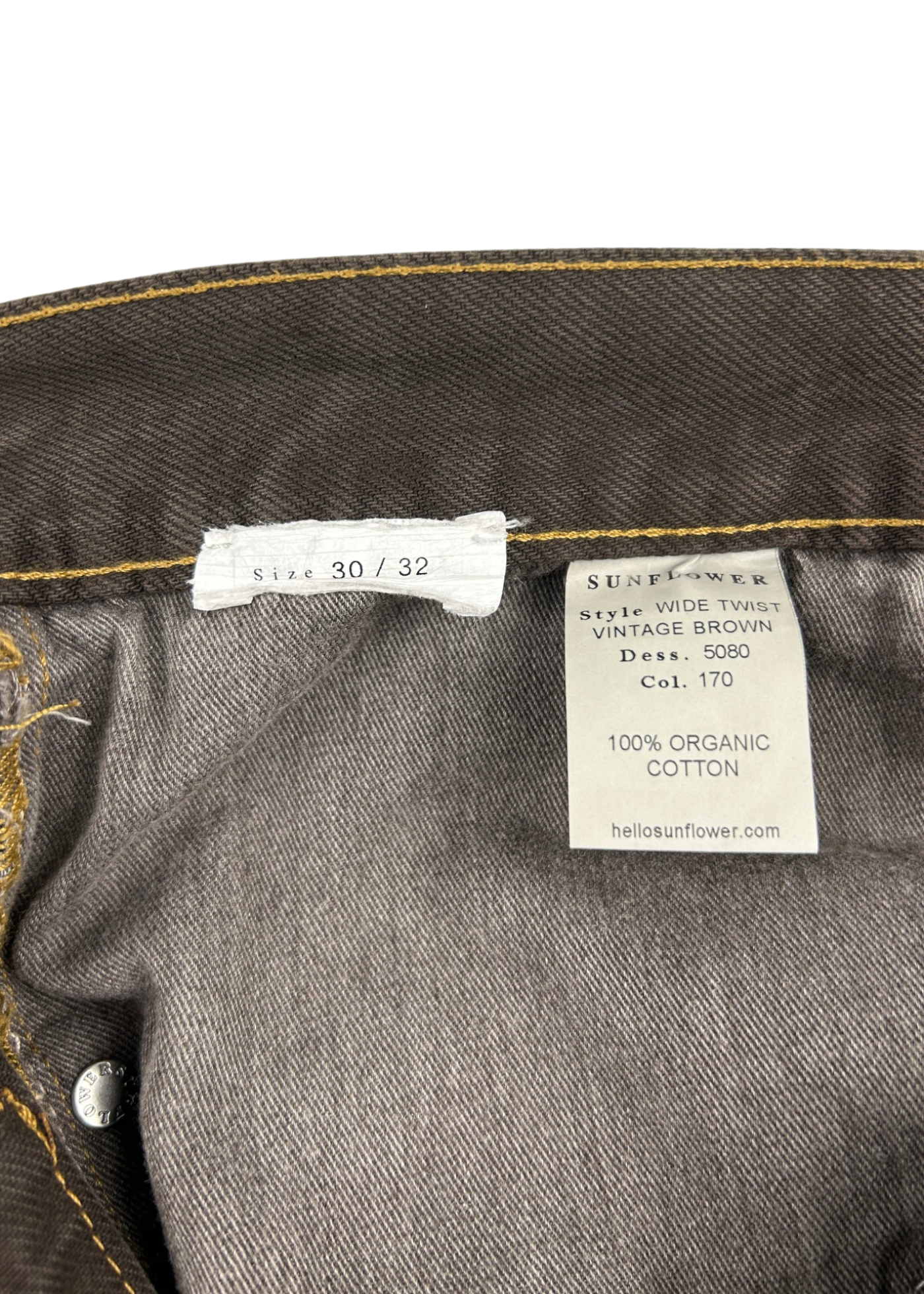 SUNFLOWER (AS IS) Brown Denim Wide Leg Twist Seam Jeans