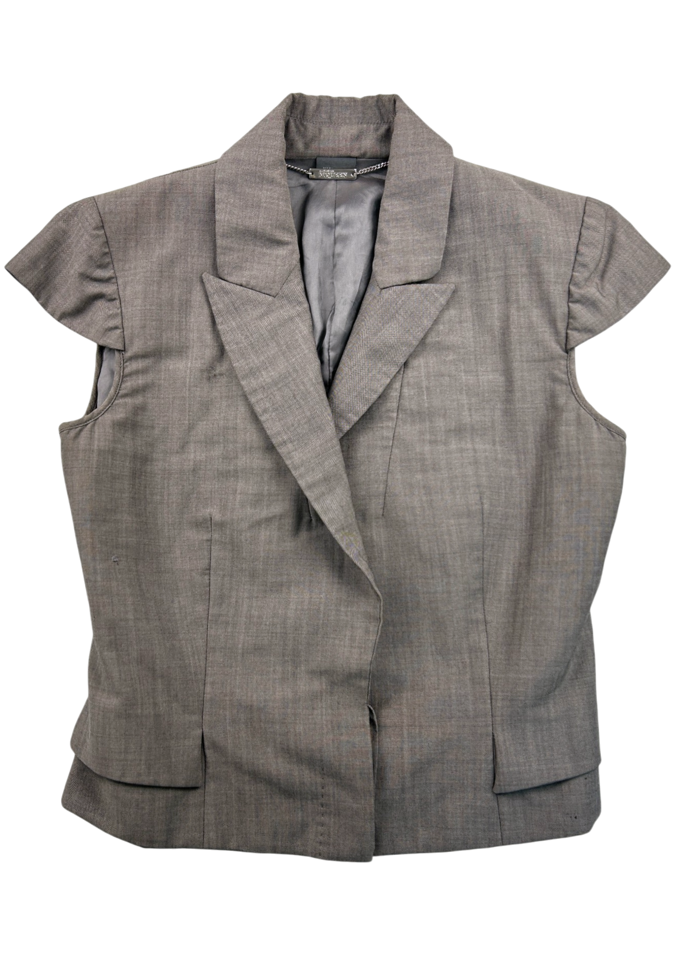 ALEXANDER MCQUEEN (AS IS) 2007 Grey Wool/Mohair Tailored Vest