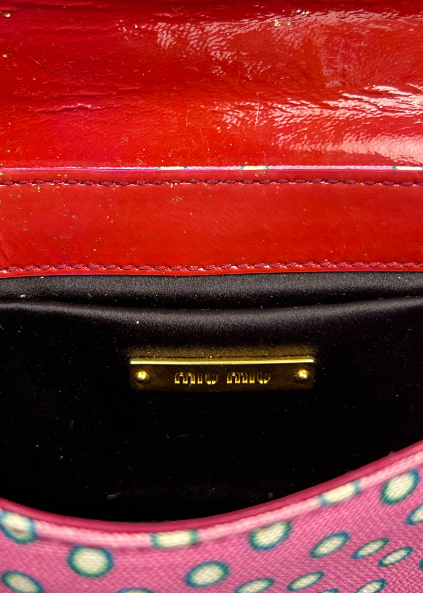 MIU MIU (AS IS) Polkadot Bow Clutch