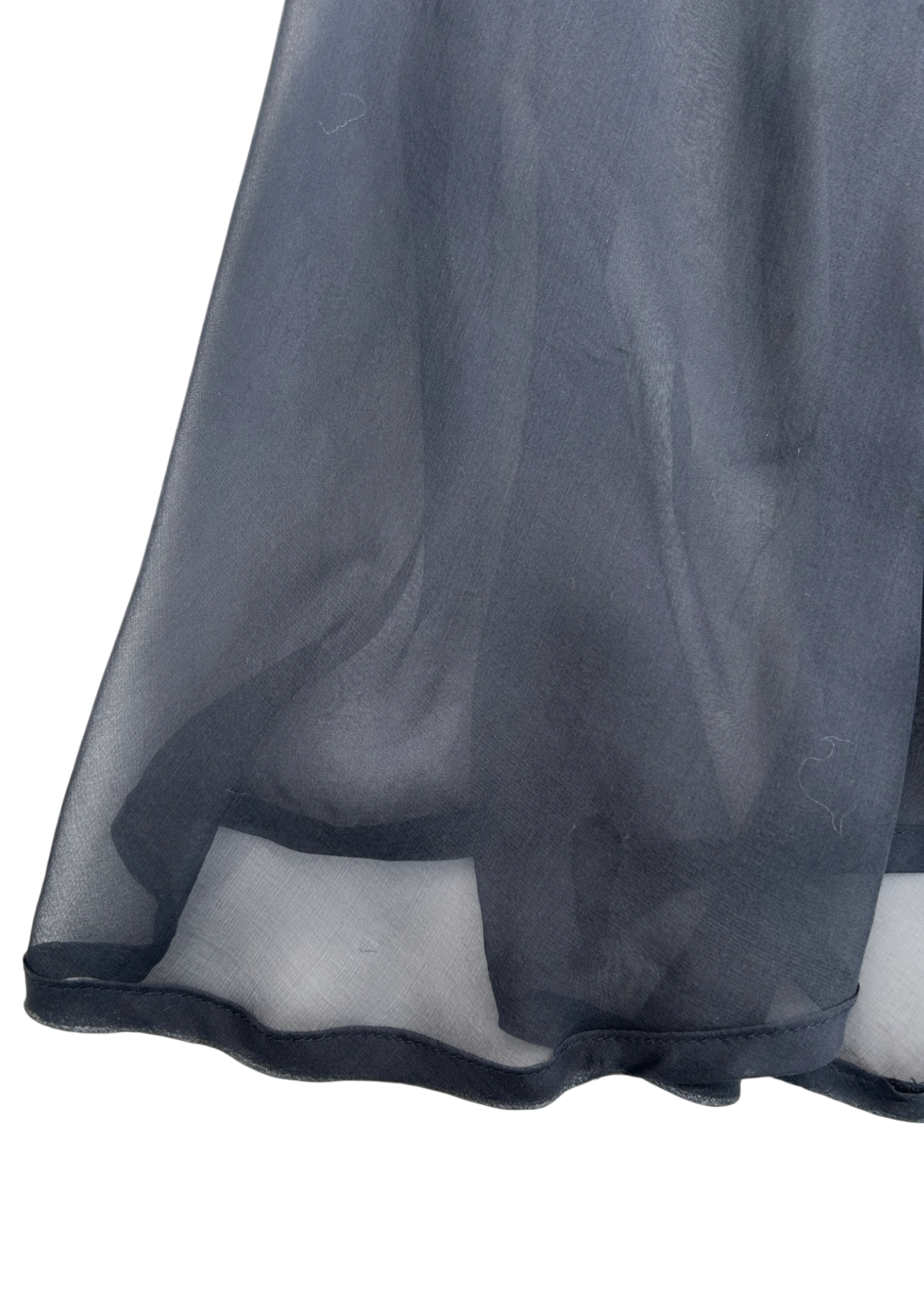 BLACK (AS IS) Silk Asymmetric Sheer Dress