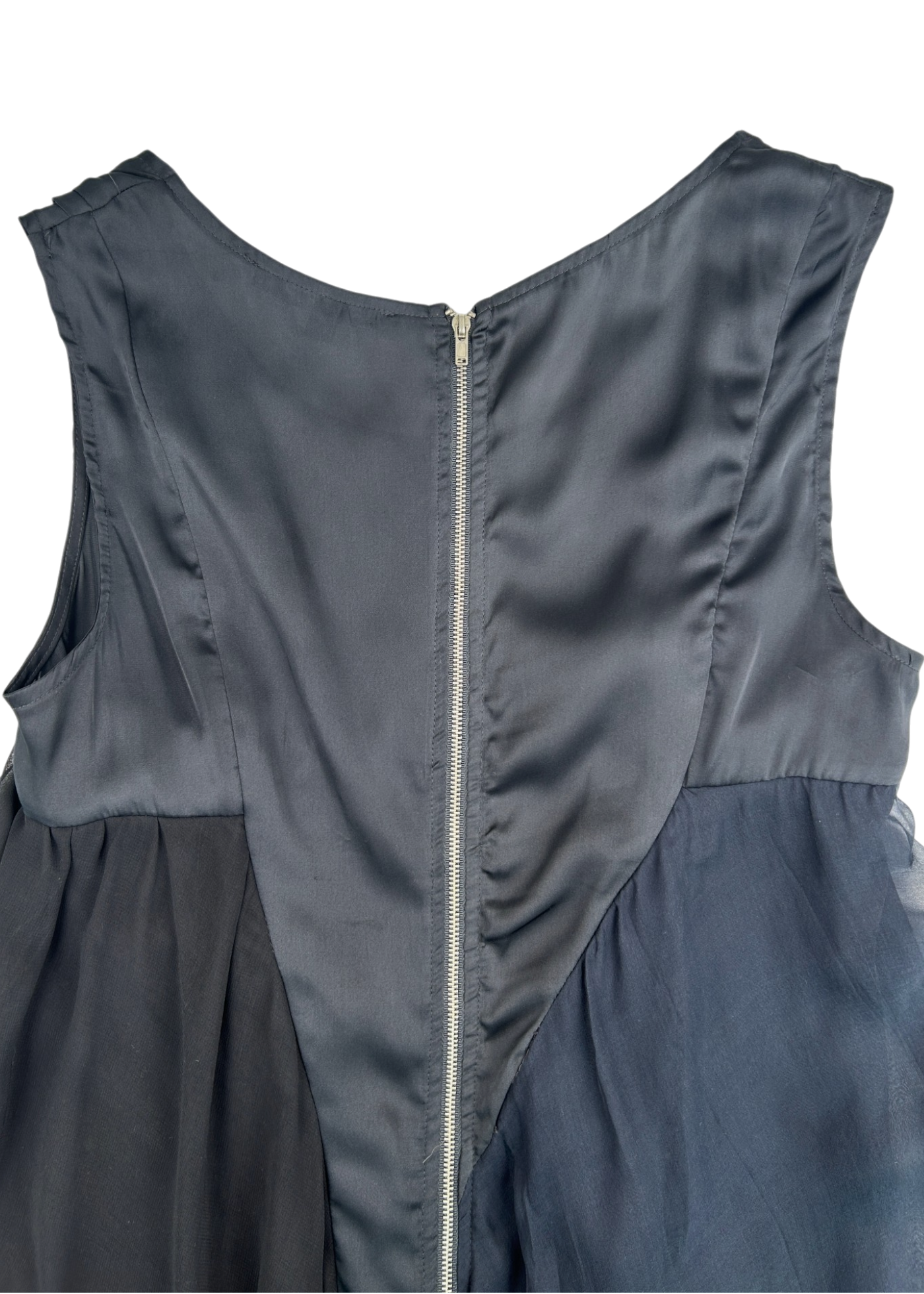 BLACK (AS IS) Silk Asymmetric Sheer Dress