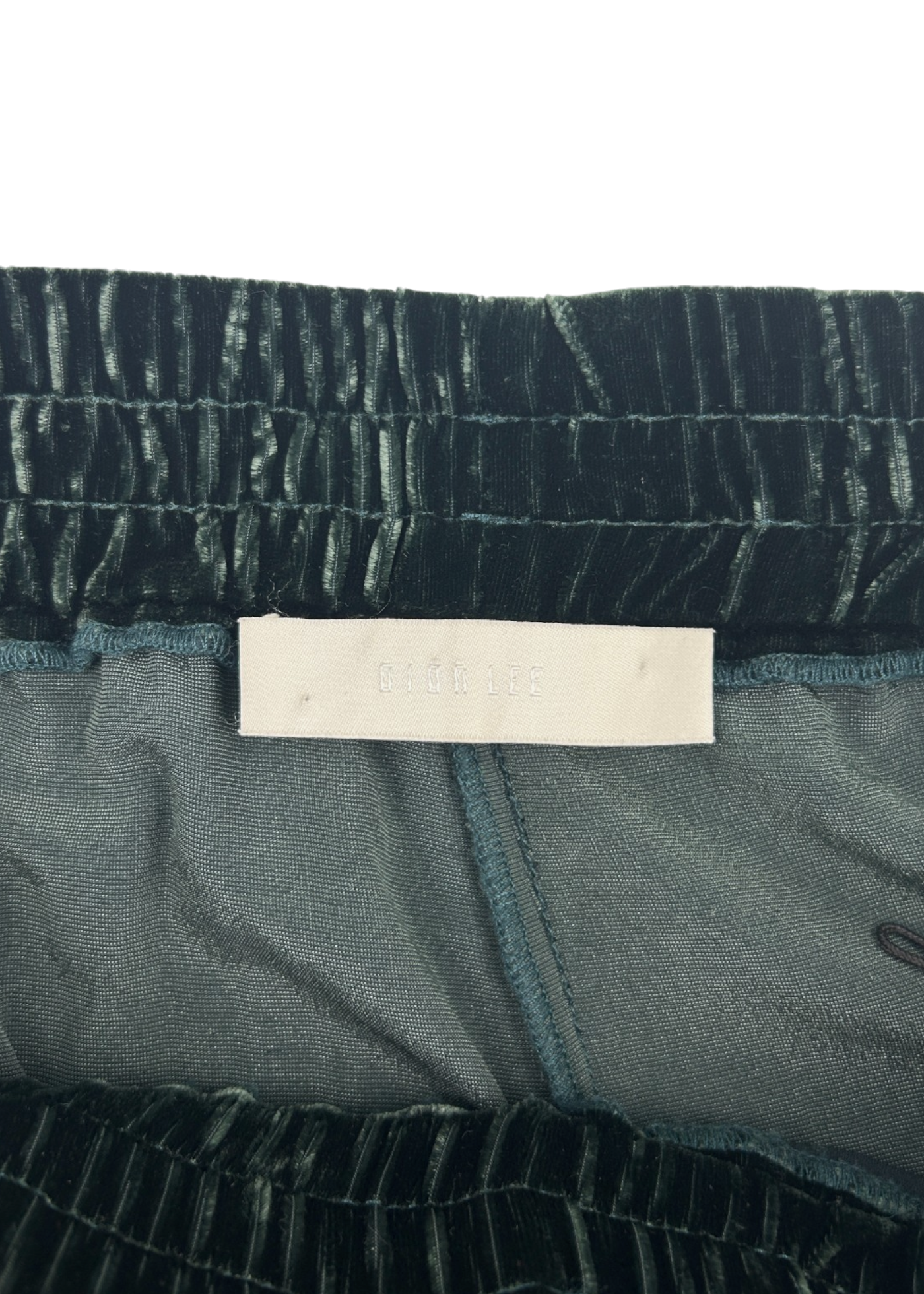 DION LEE Forest Green/Blue Velour Trackpants