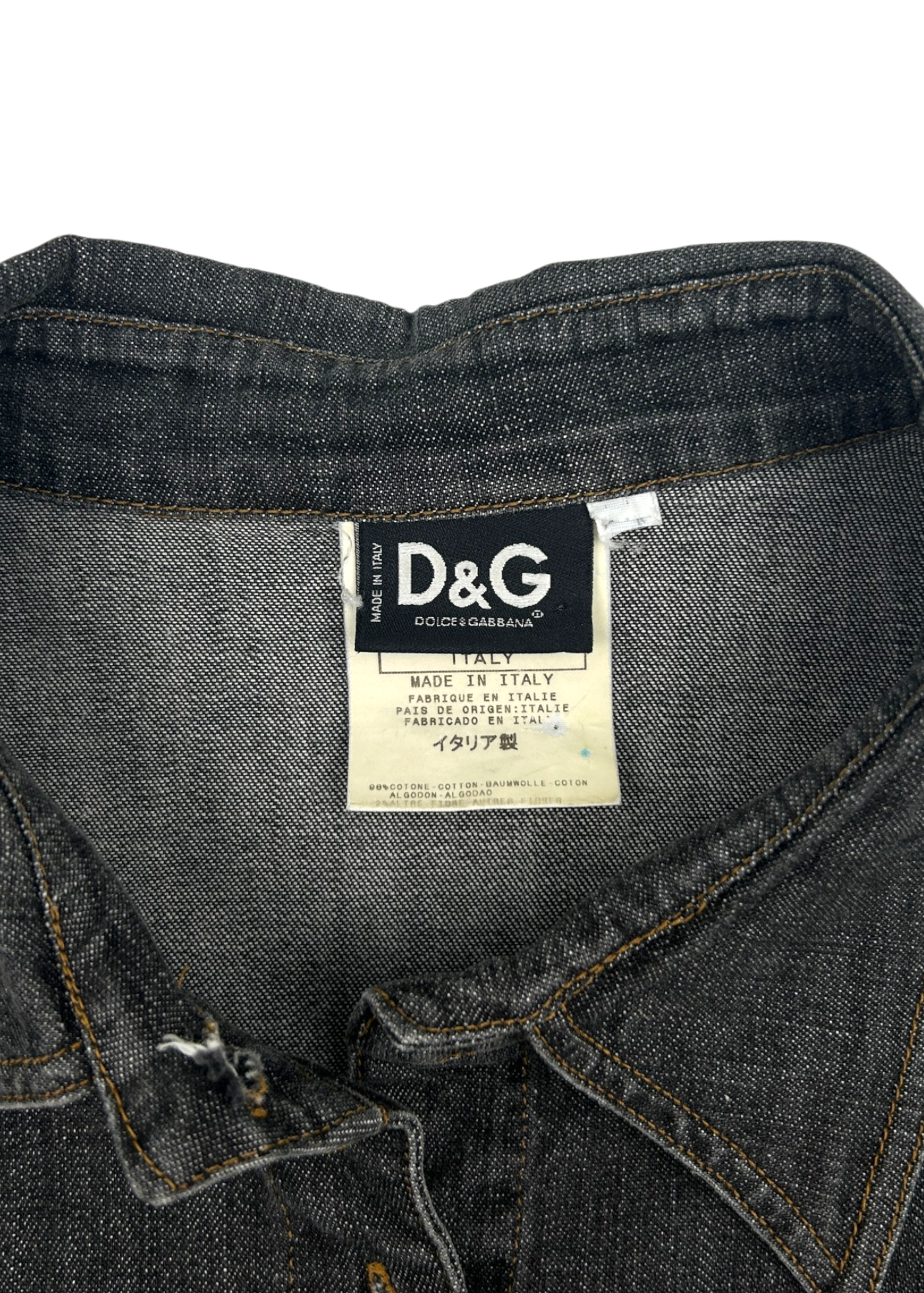 DOLCE & GABBANA (AS IS) Vintage Grey Denim Fitted Shirt