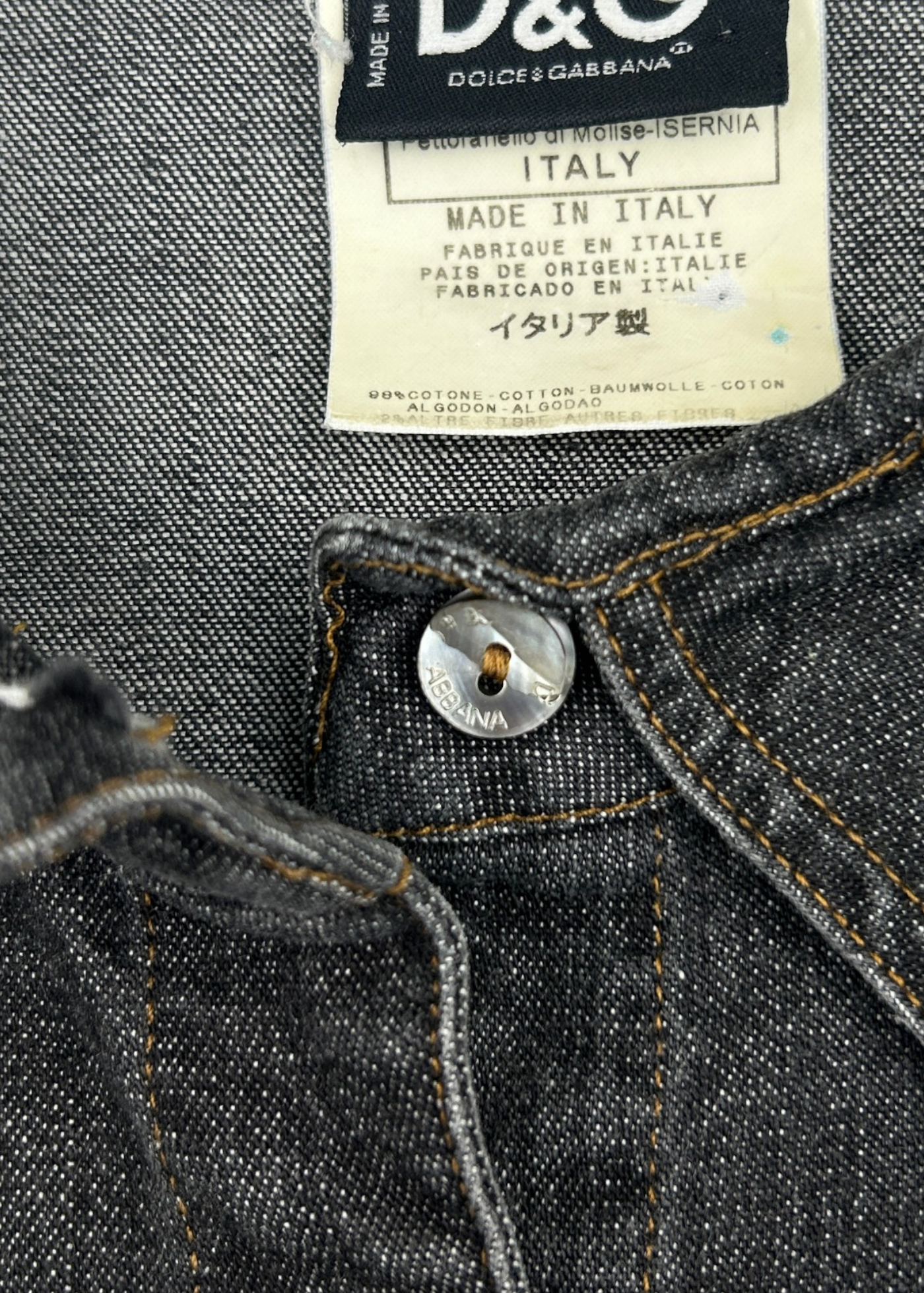 DOLCE & GABBANA (AS IS) Vintage Grey Denim Fitted Shirt
