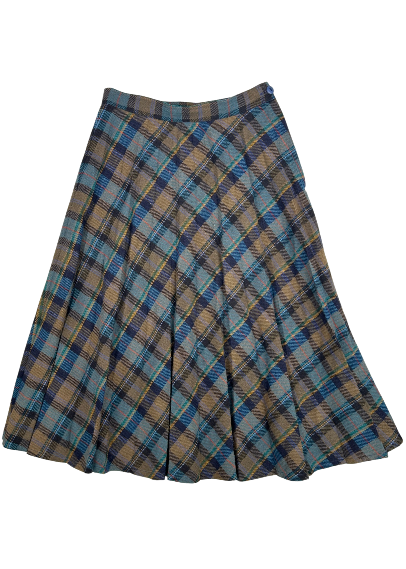 SPECIAL EDITION BY TORONTO Wool Blend Plaid Accordion Pleat Midi Skirt