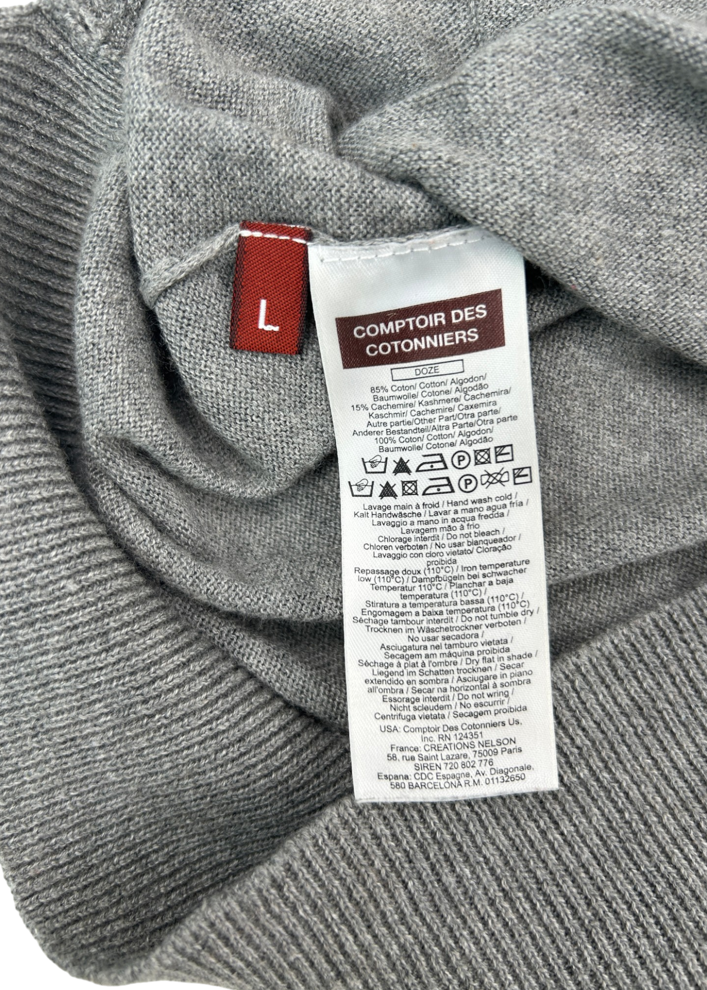COMPTOIR DES COTONNIERS Cotton/Cashmere Gingham Insert Cardi