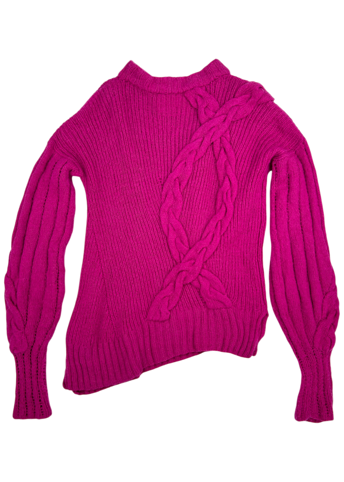 ALEJANDRA ALONSO ROJAS Fuchsia Cashmere Blend Cable Knit Jumper
