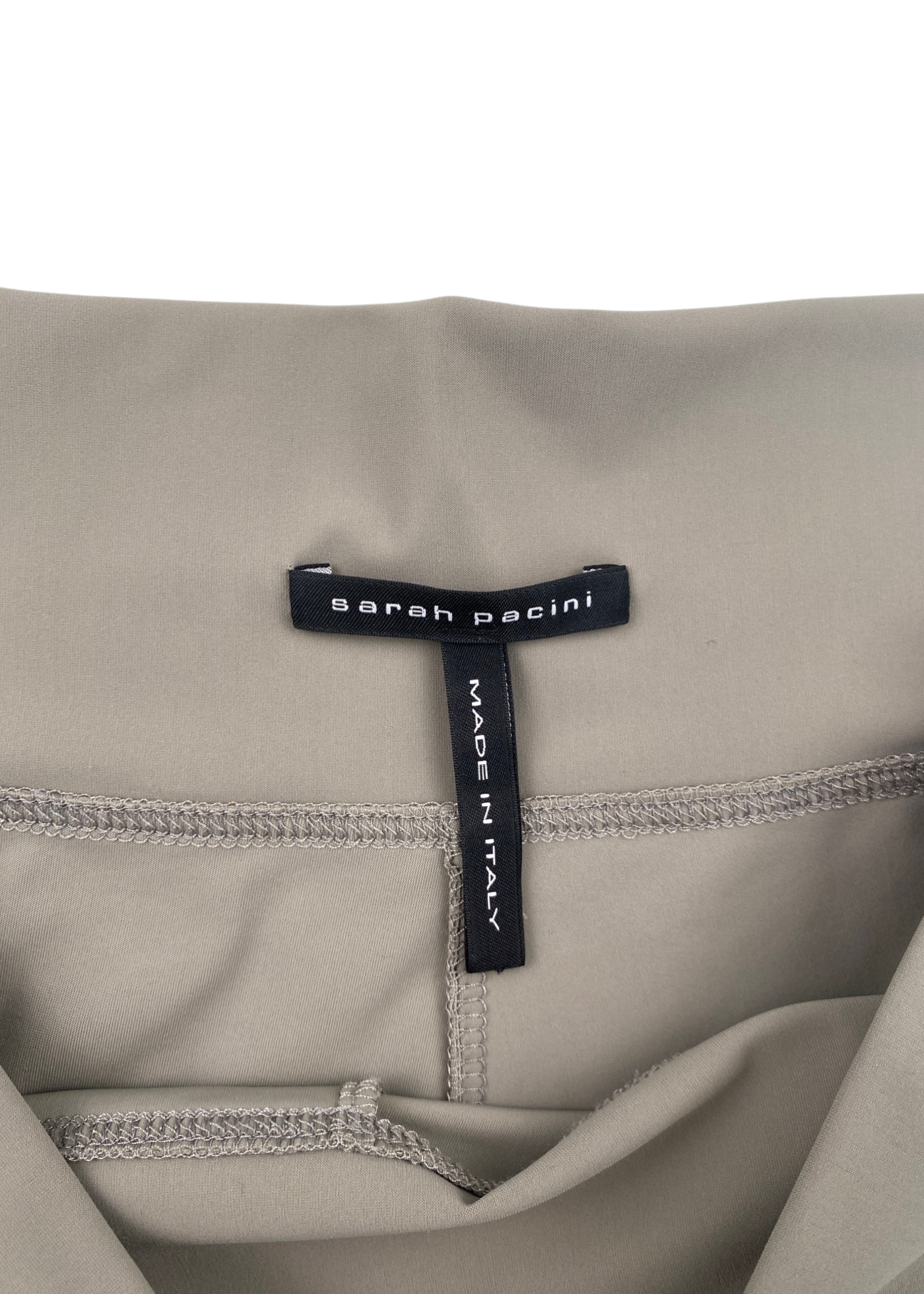 SARAH PACINI Sage Green Stretch Wide Leg Pants