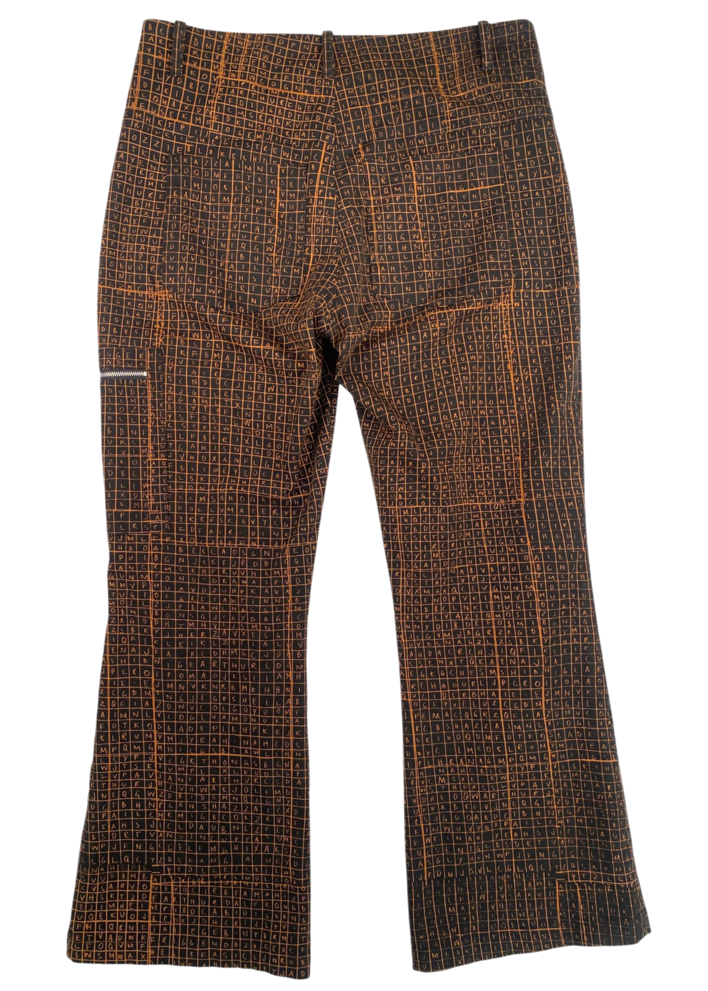 ARTHUR APPAREL Black/Orange Find-A-Word Grid Print Pants