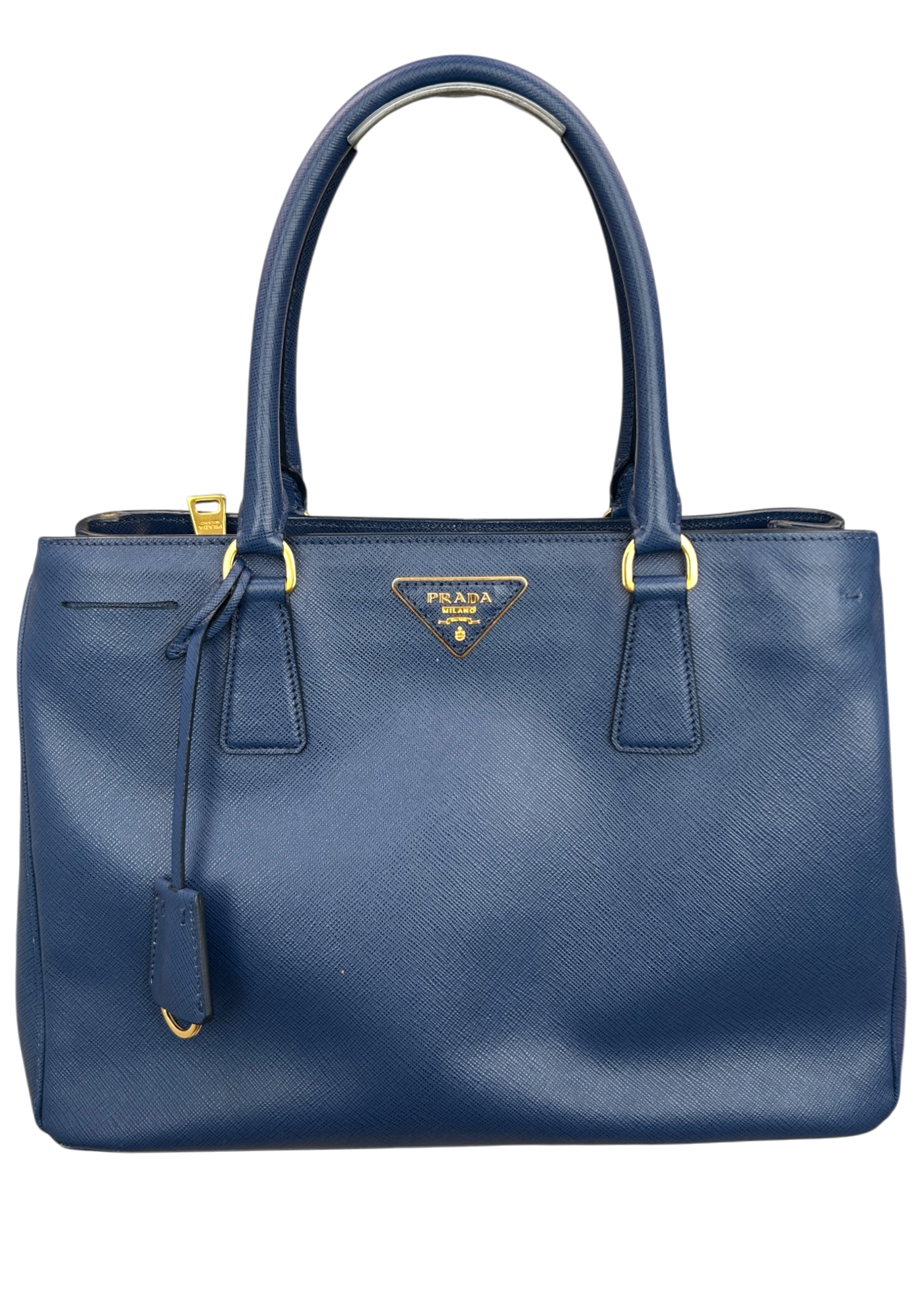 PRADA Navy Blue Galleria Saffiano Top Handle Crossbody Bag