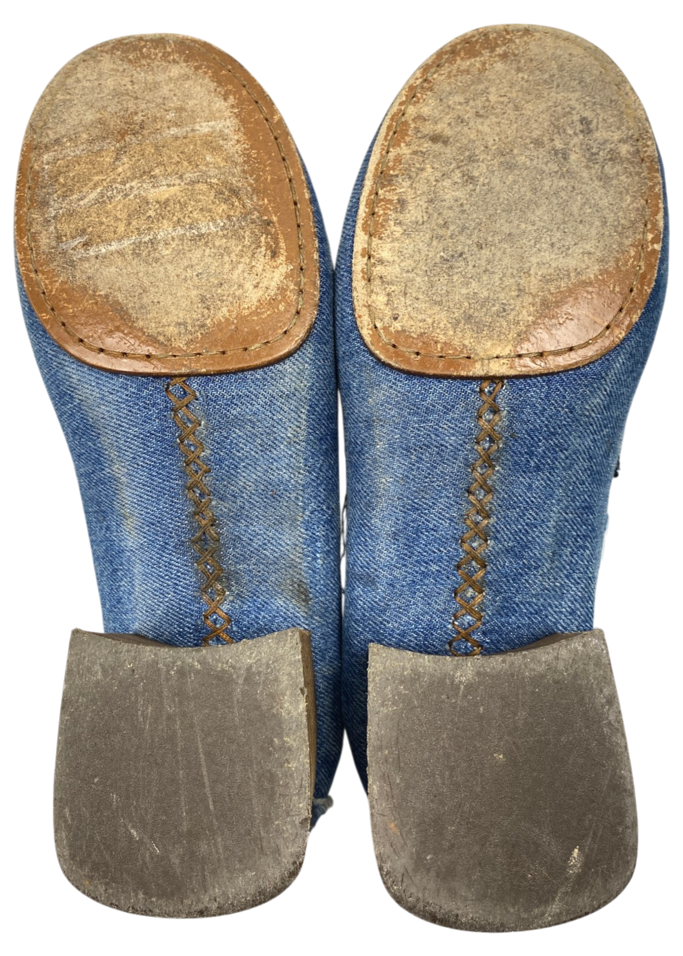 ACNE STUDIOS Light Wash Denim Block Heel Loafers