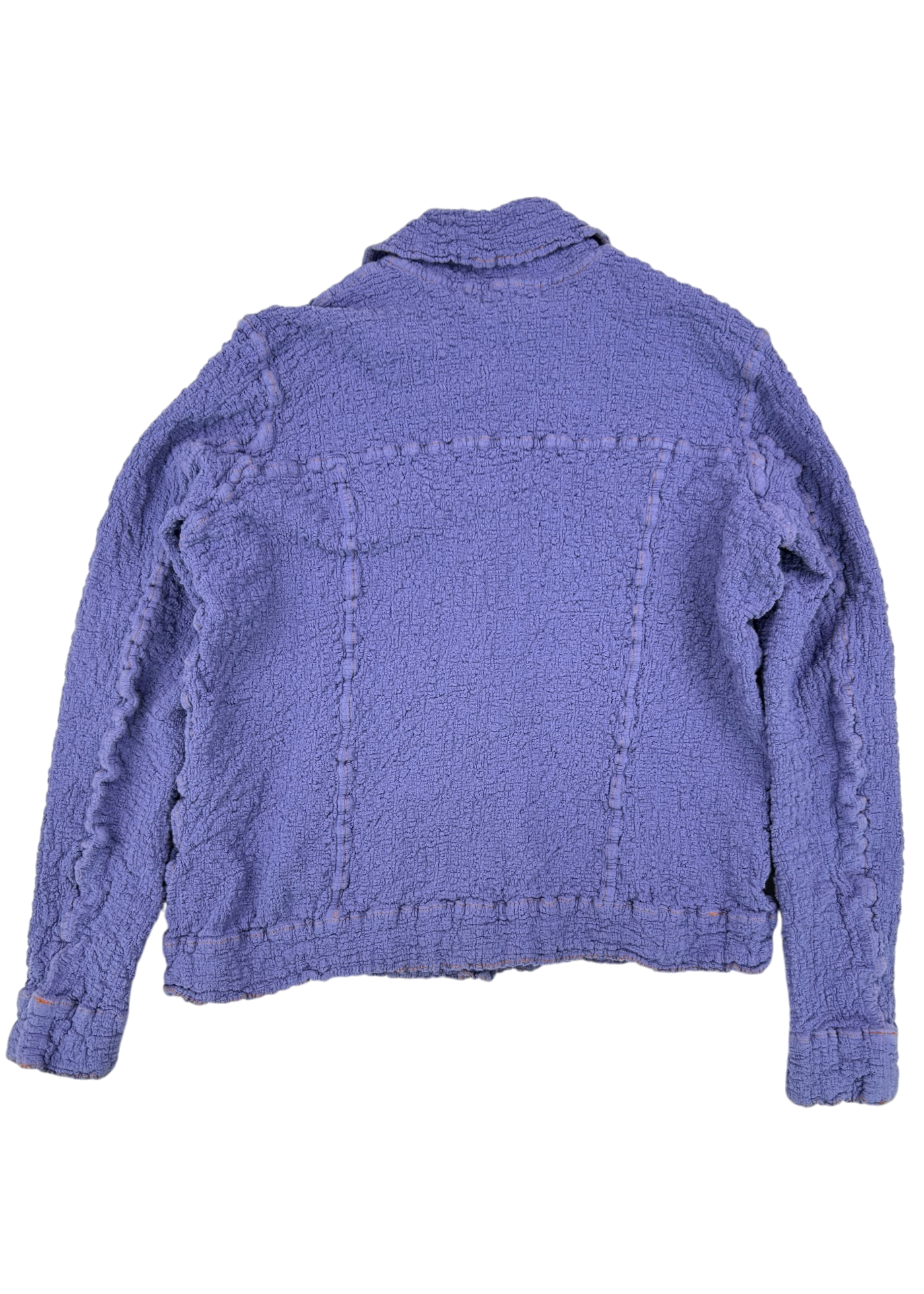 ISSEY MIYAKE ME Periwinkle Cauliflower Trucker Style Jacket
