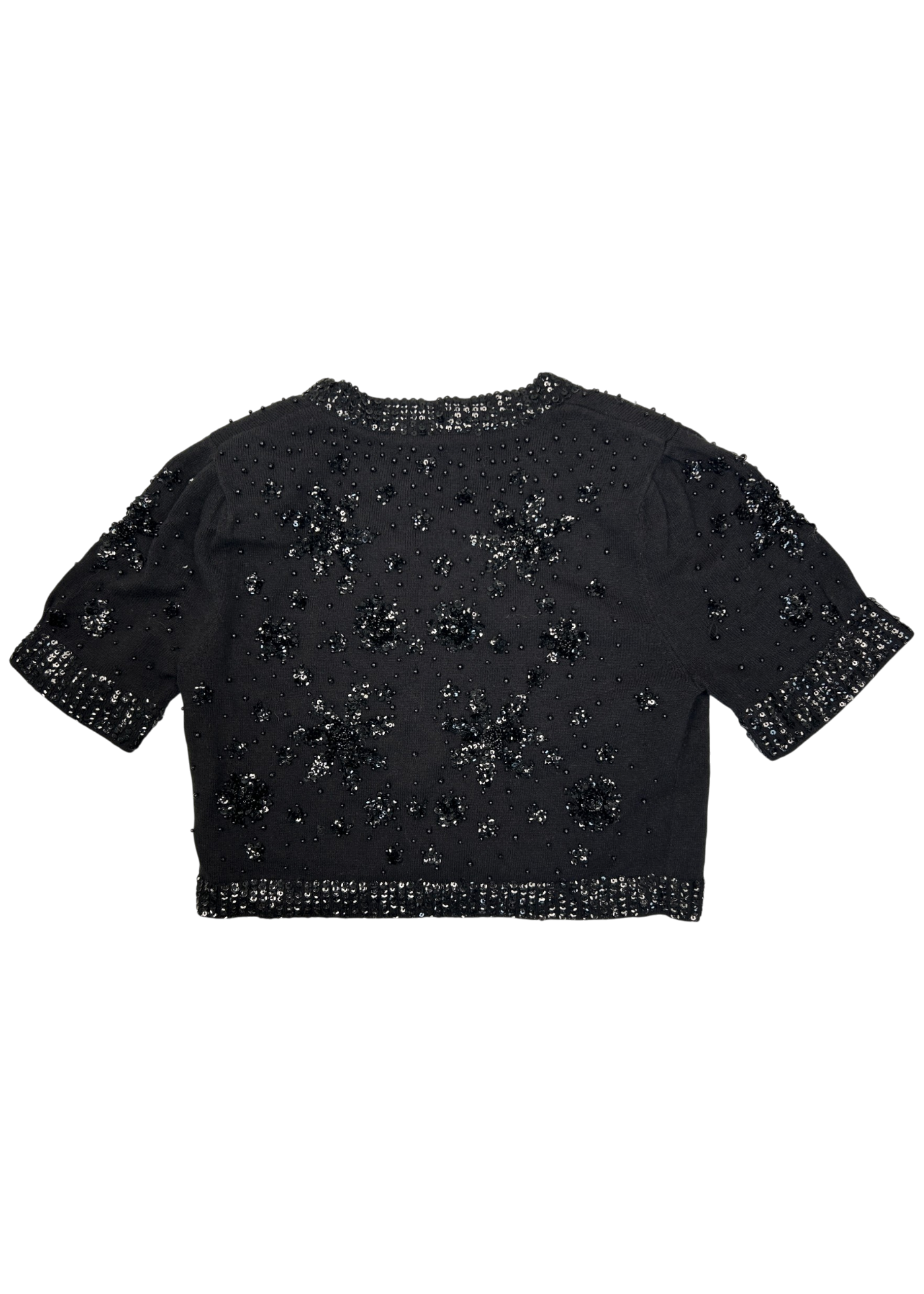 ALANNAH HILL Vintage Knit Beaded/Sequin Crop Cardi