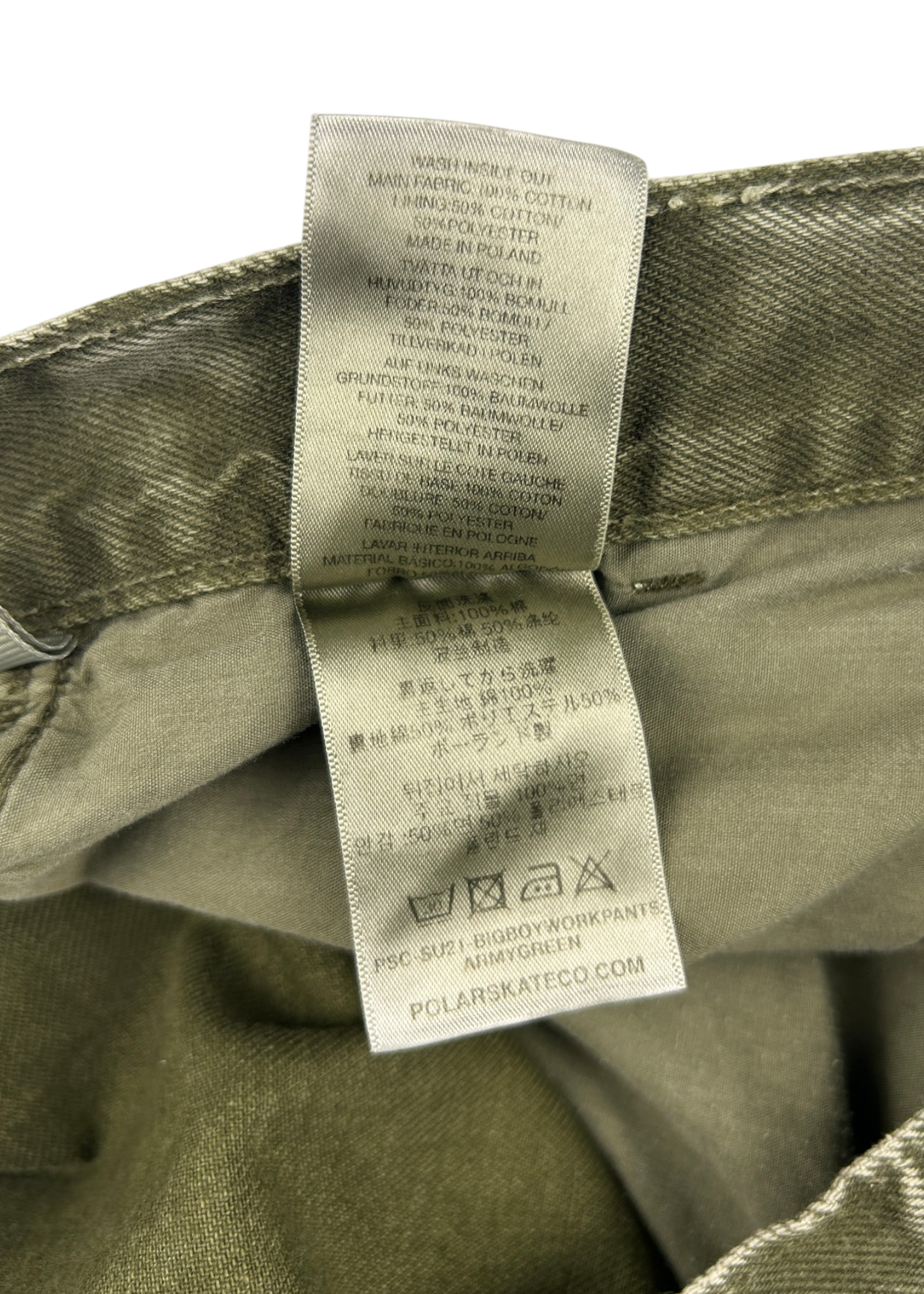 POLAR SKATE CO. 'Big Boy' Green Overdyed Carpenter Jeans