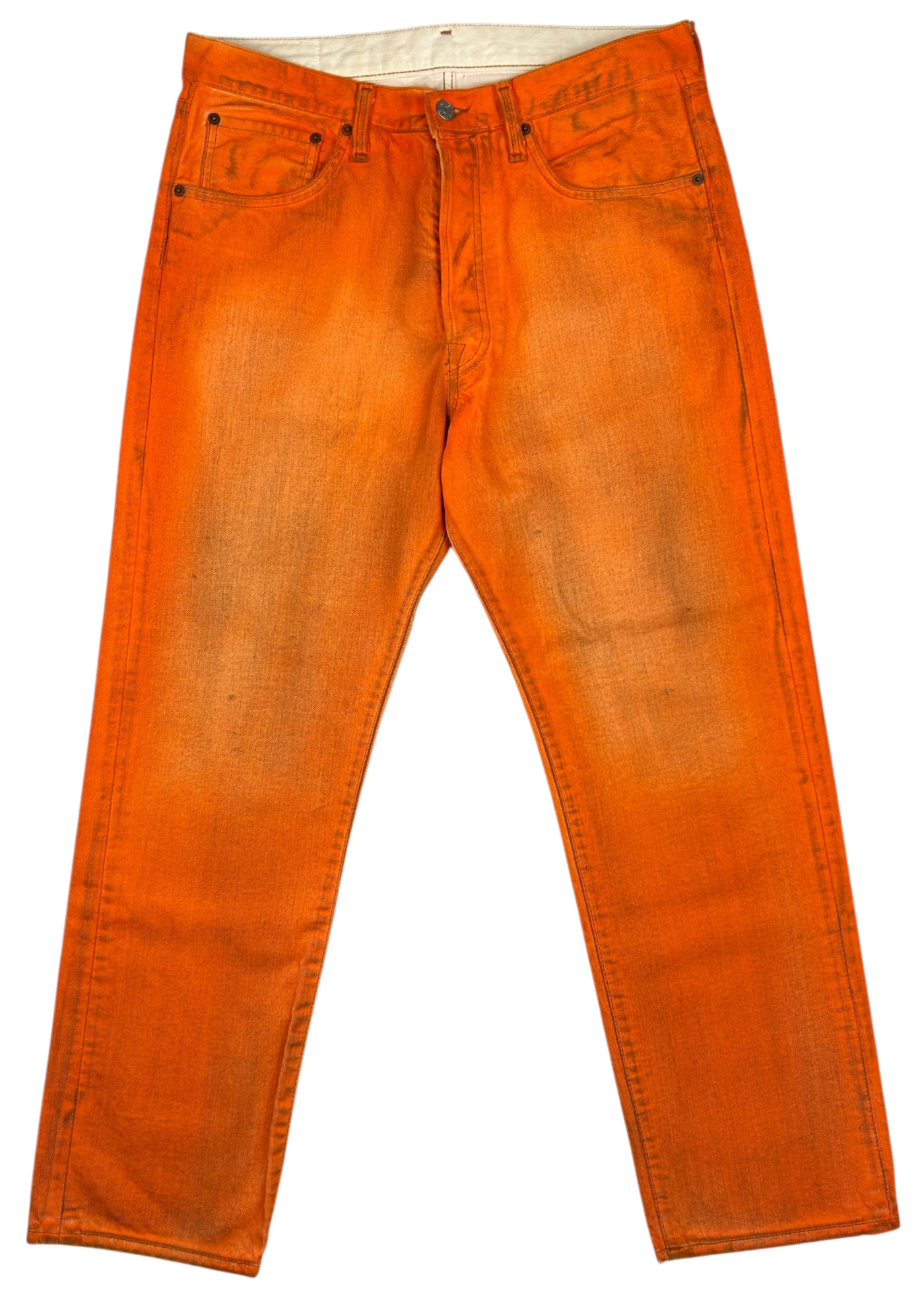 ACNE STUDIOS Orange Distressed '2003 Traffic' Relaxed Jeans
