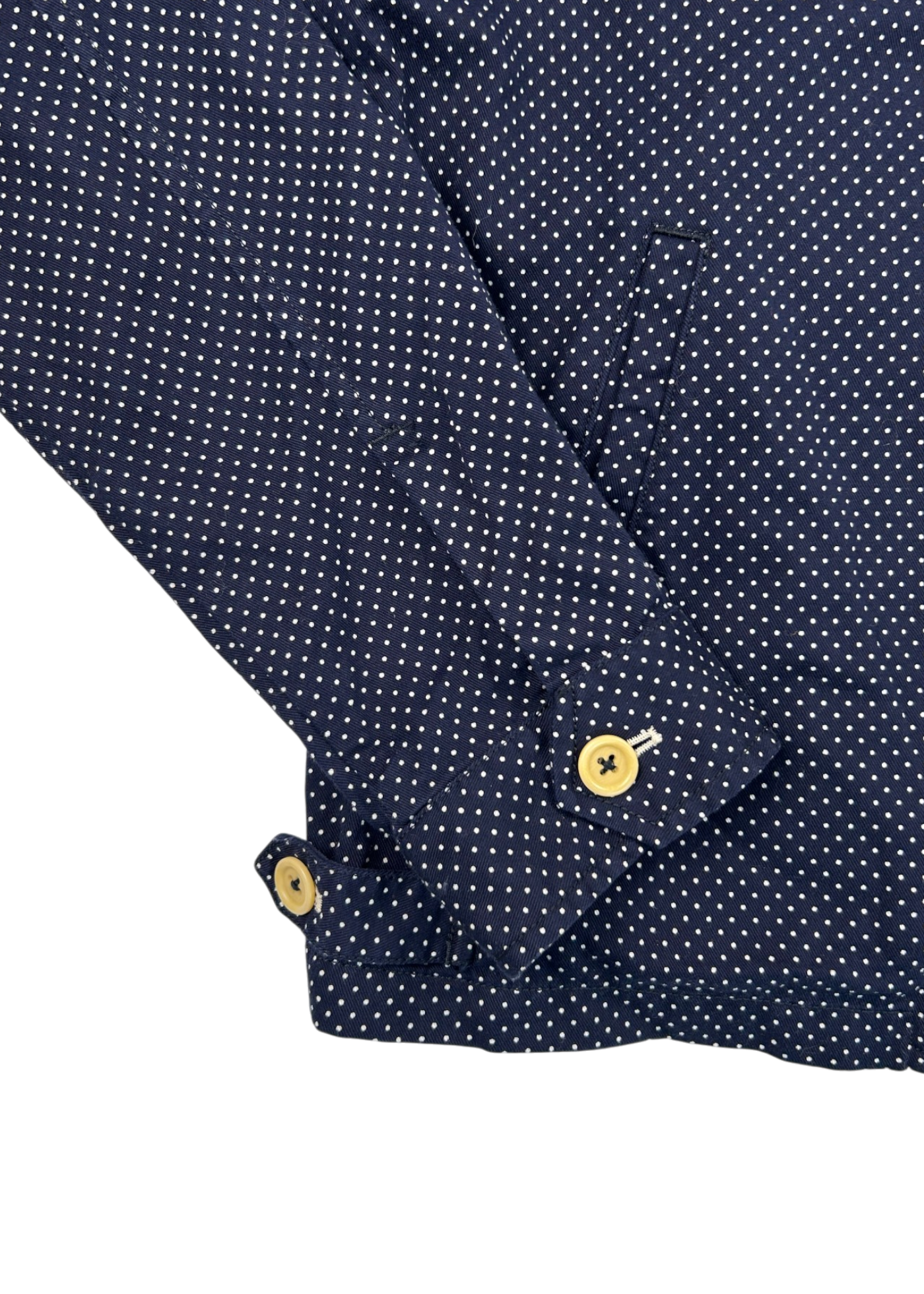 JIGSAW VINTAGE Cotton Navy/White Polka Dot Collared Jacket