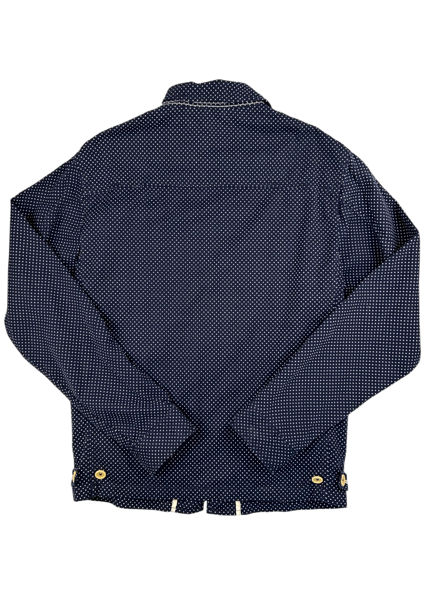 JIGSAW VINTAGE Cotton Navy/White Polka Dot Collared Jacket