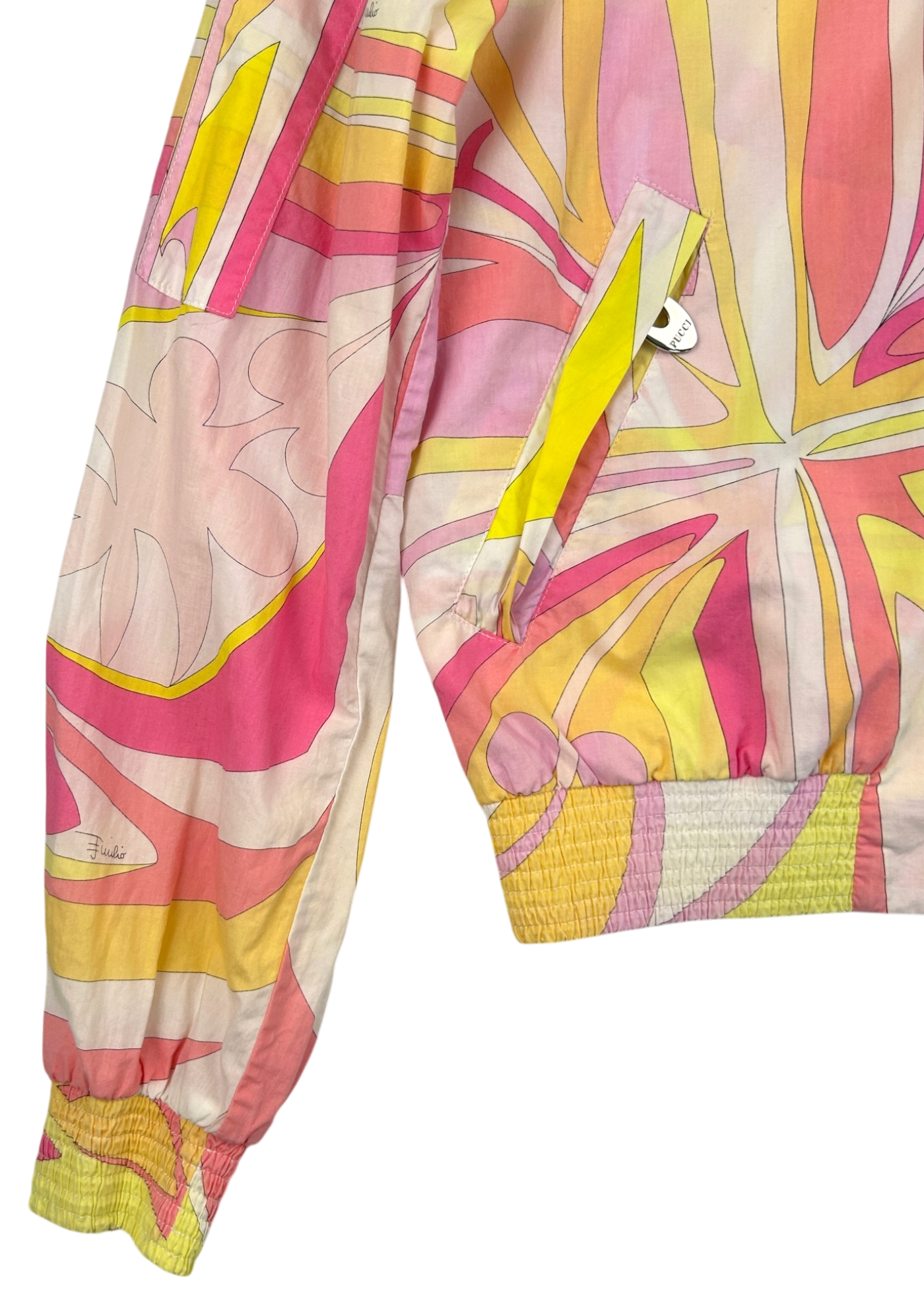 EMILIO PUCCI Psychedelic Cotton Zip Up Jacket W/ Packable Hood