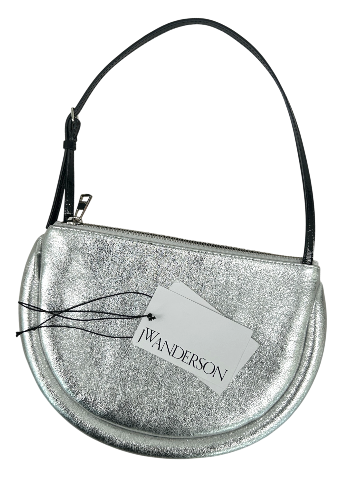 JW ANDERSON 'Bumper Moon Bag' Silver Half Moon Bag
