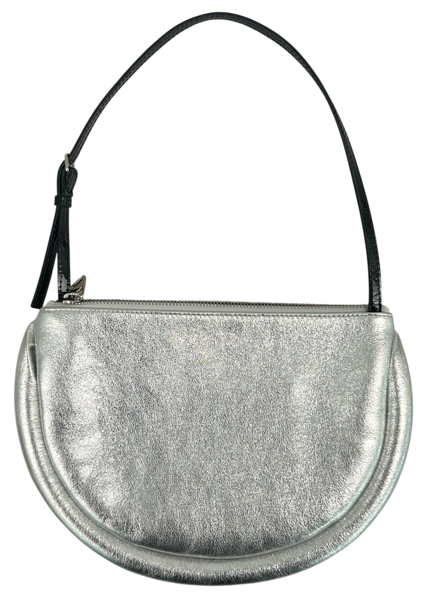 JW ANDERSON 'Bumper Moon Bag' Silver Half Moon Bag