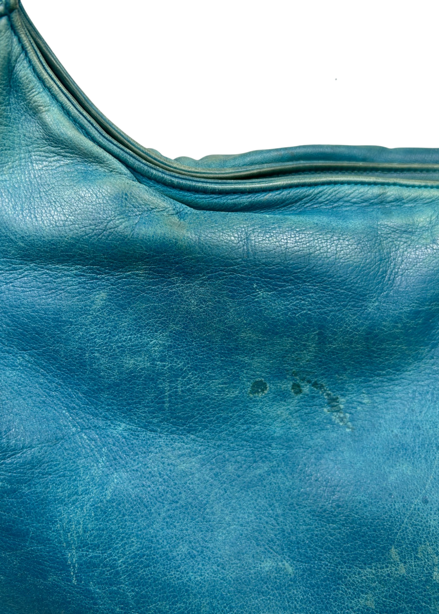 CHANEL VINTAGE (AS IS) 1989-1991 'Timeless CC Hobo' Turquoise Caviar Leather Bag