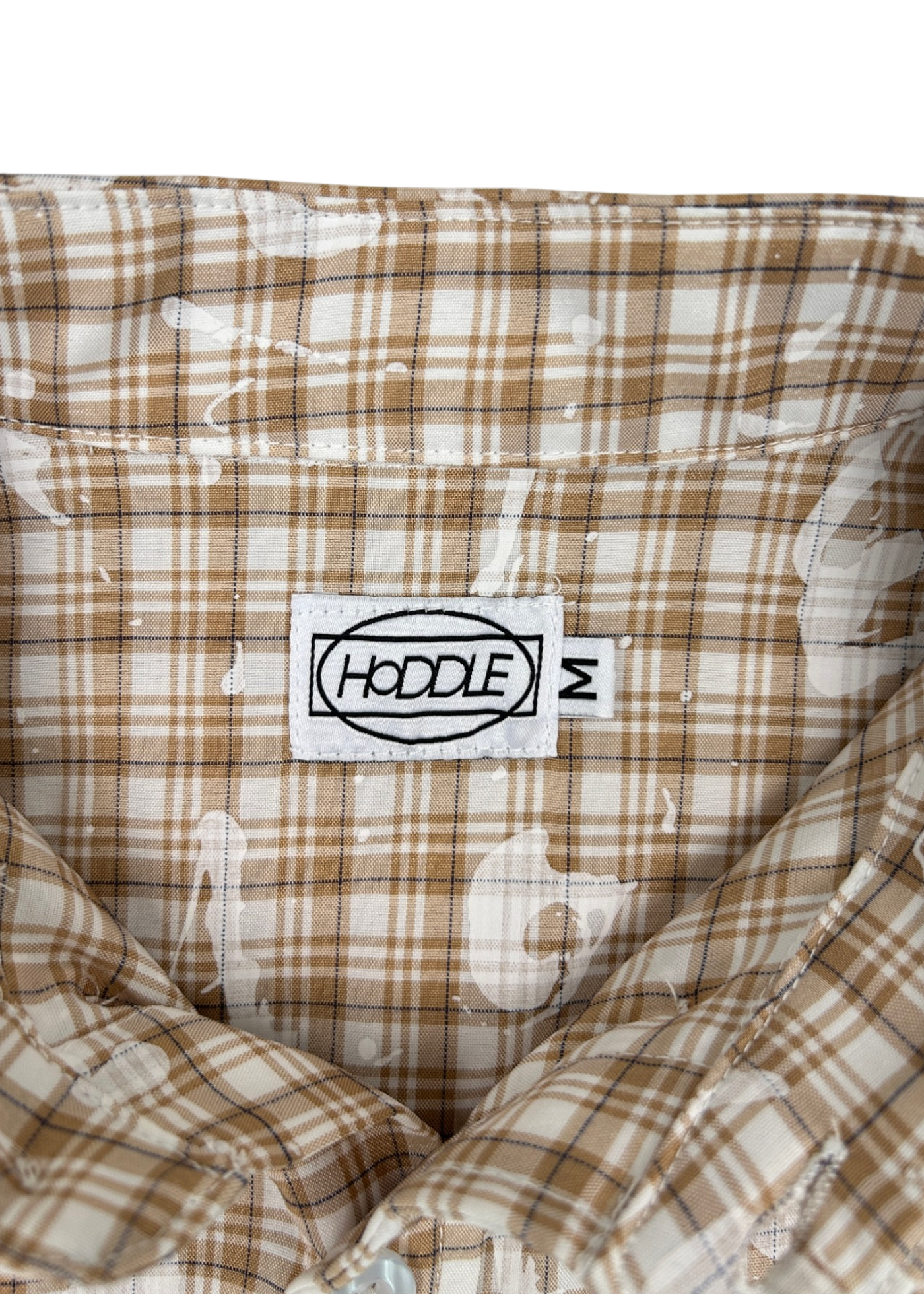 HODDLE Plaid Paint Monogram Button Up