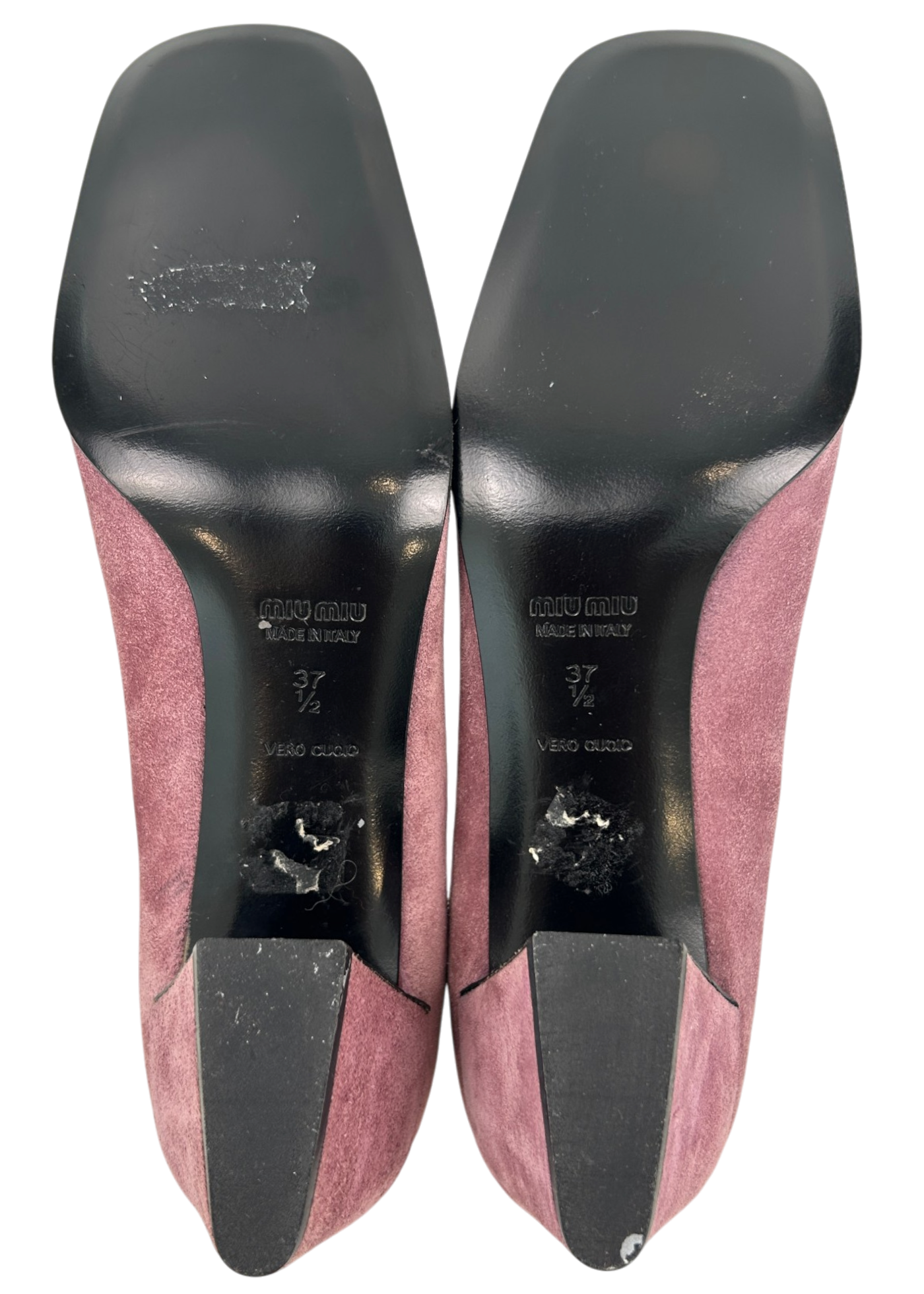 MIU MIU Fall 2001 RTW Mauve Suede Block Heel Mary Janes