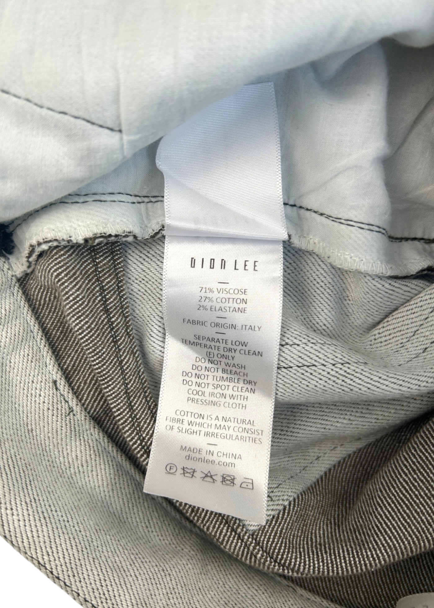 DION LEE White/Brown Shaggy Denim Jeans