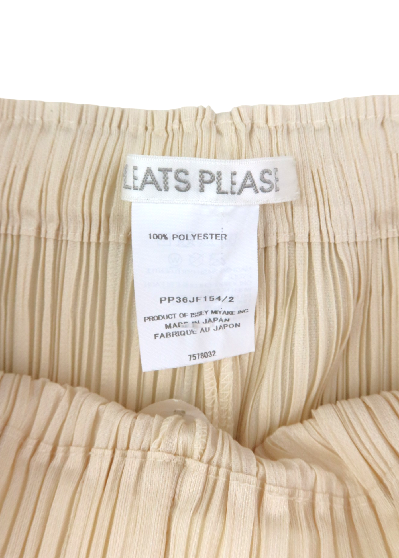 ISSEY MIYAKE PLEATS PLEASE Cream Permapleat Wide Leg Pleat Cullotte