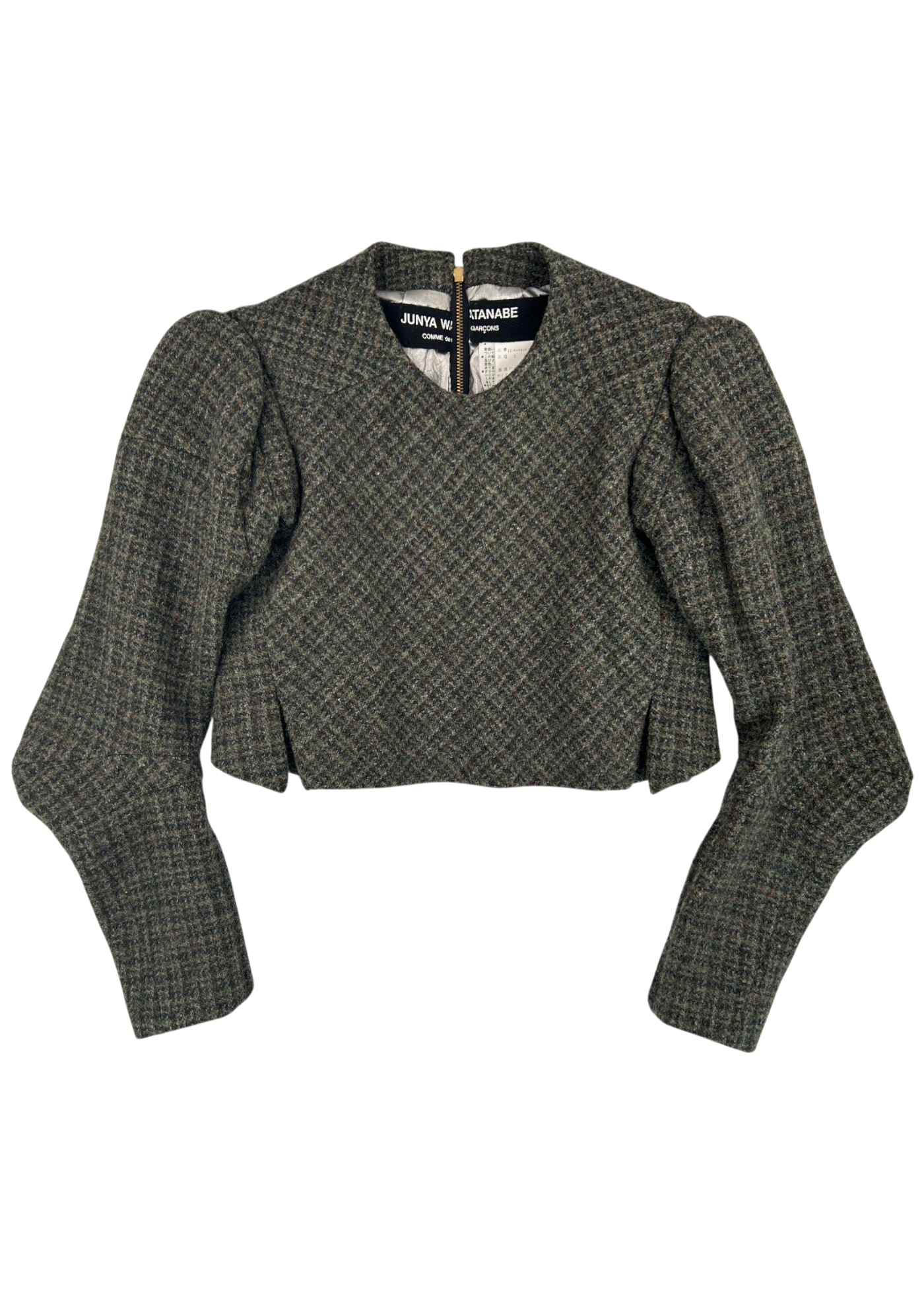 JUNYA WATANABE COMME DES GARCONS FW1995 Green Boiled Wool Tweed Top