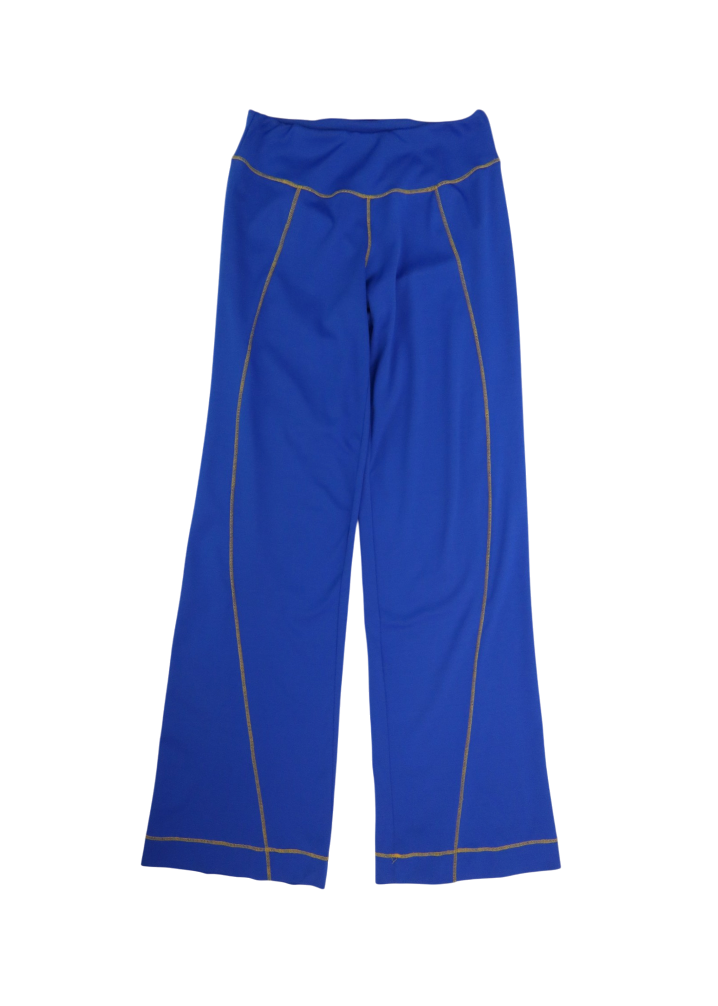 KARLAIDLAW (AS IS) Blue/Yellow Lycra Lowrise Straight Leg Pants