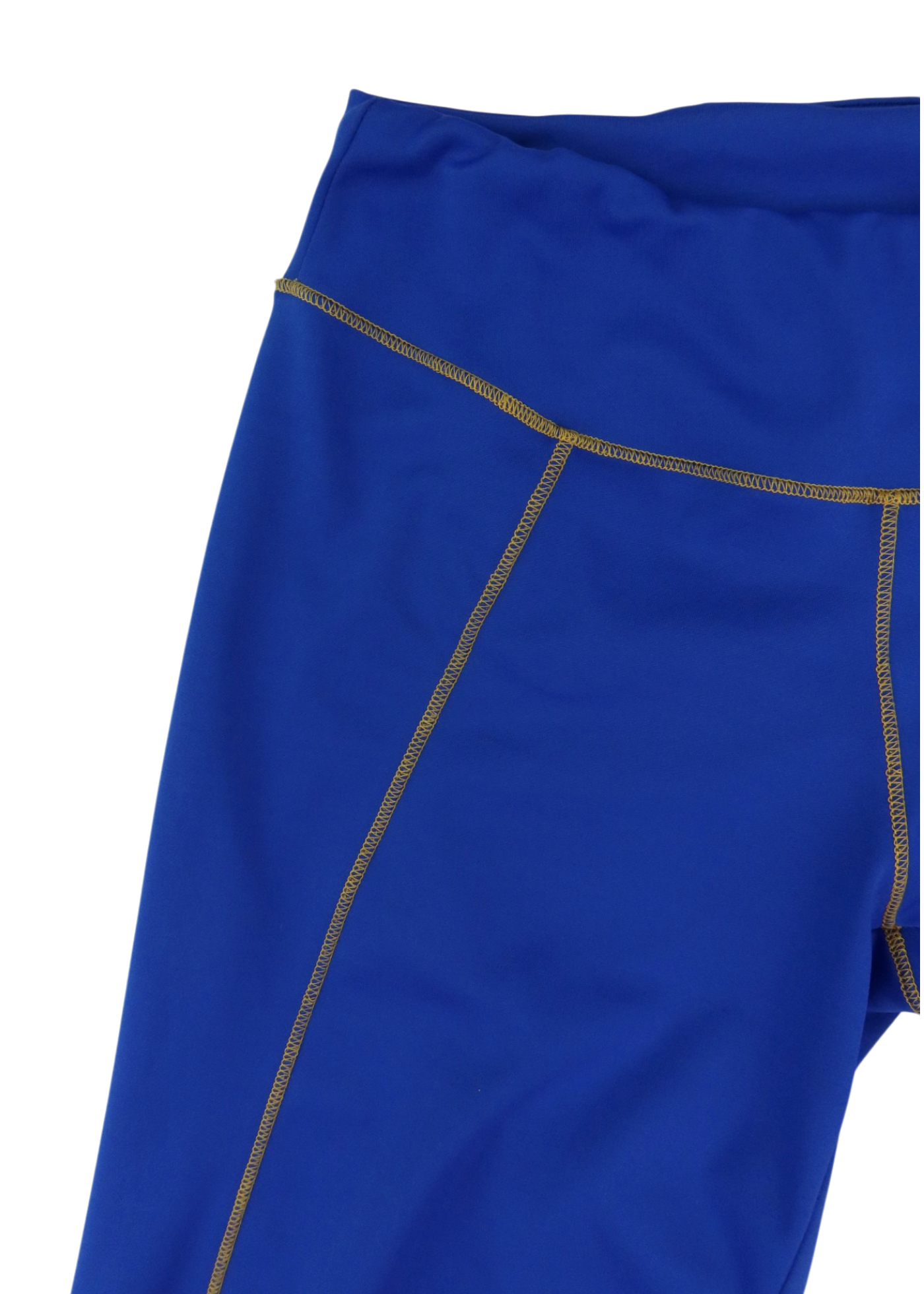KARLAIDLAW (AS IS) Blue/Yellow Lycra Lowrise Straight Leg Pants