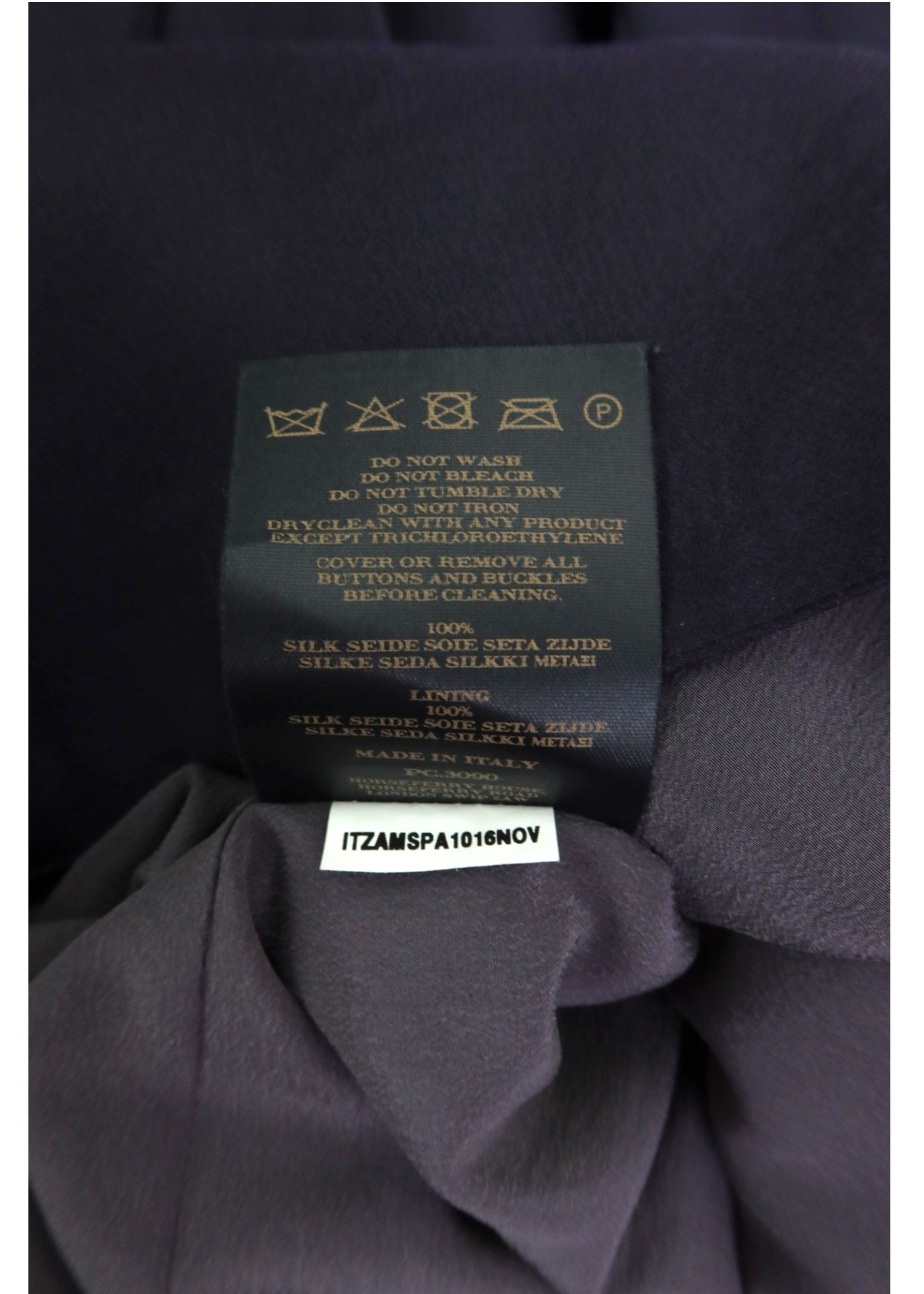 BURBERRY 2016 Purple Silk Organza Double Breast Pleat Coat w Belt