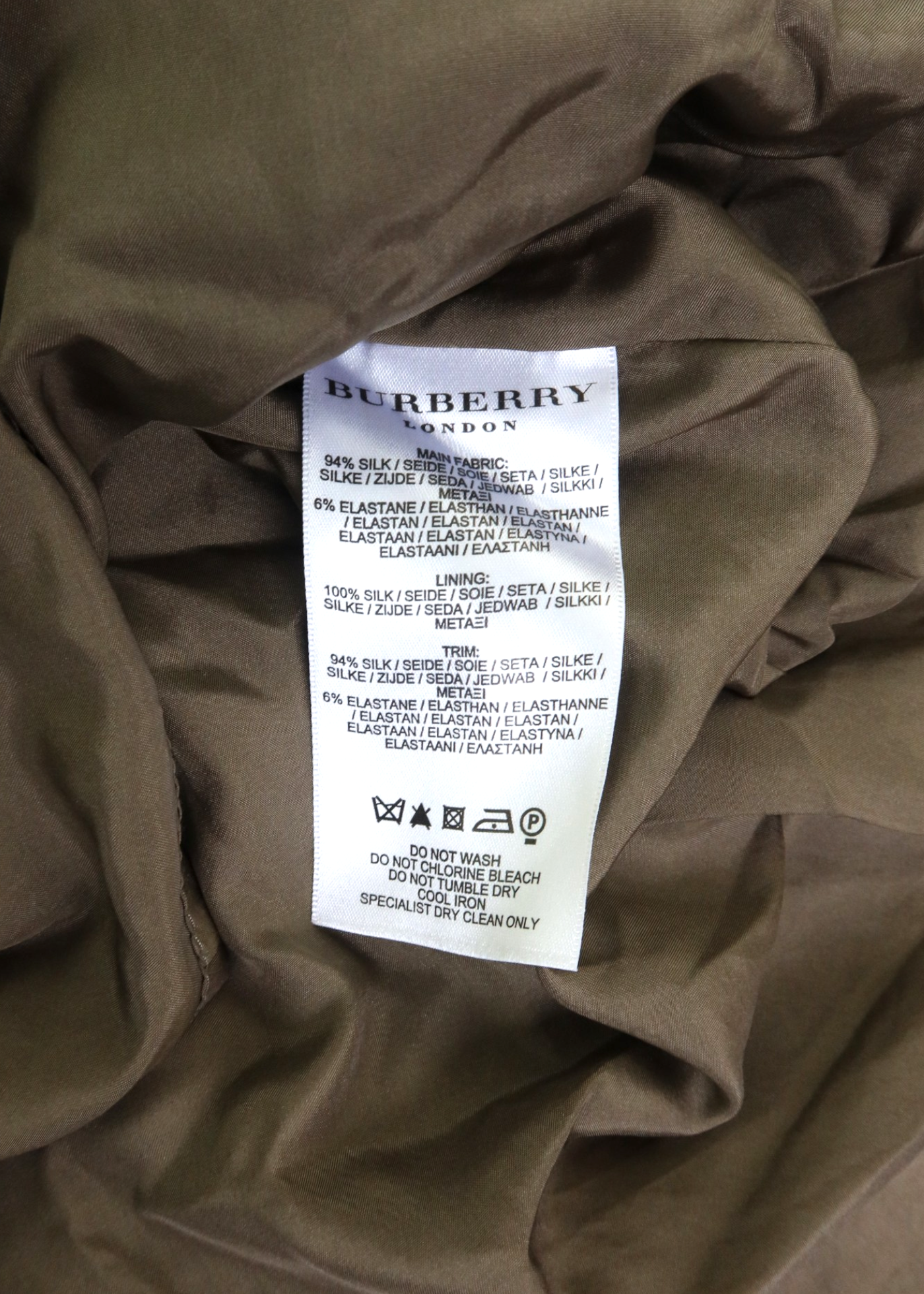 BURBERRY (AS IS) Taupe Silk Halter Midi Dress