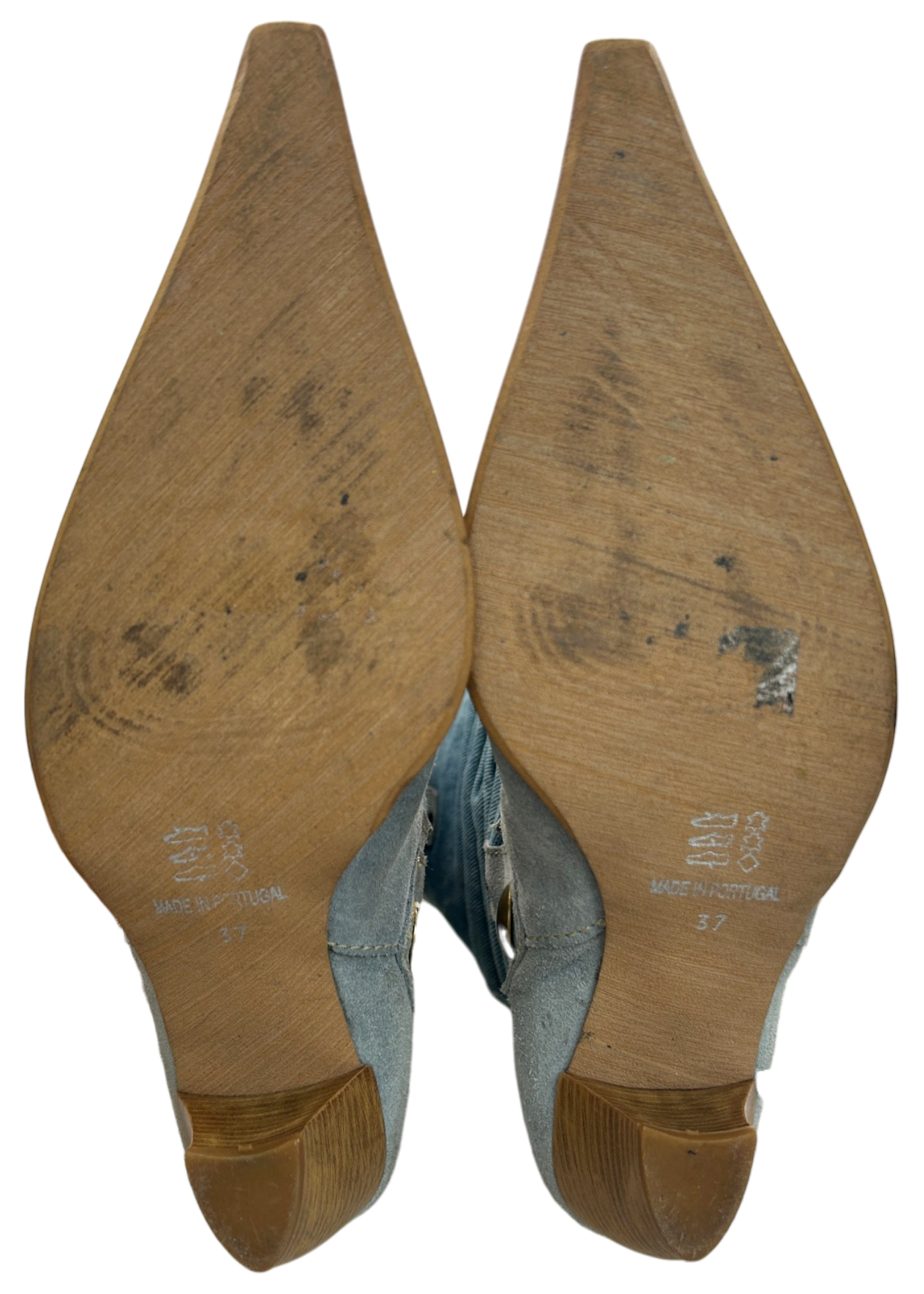 UNLABELLED (AS IS) Denim Slouchy Pointed Western Boots