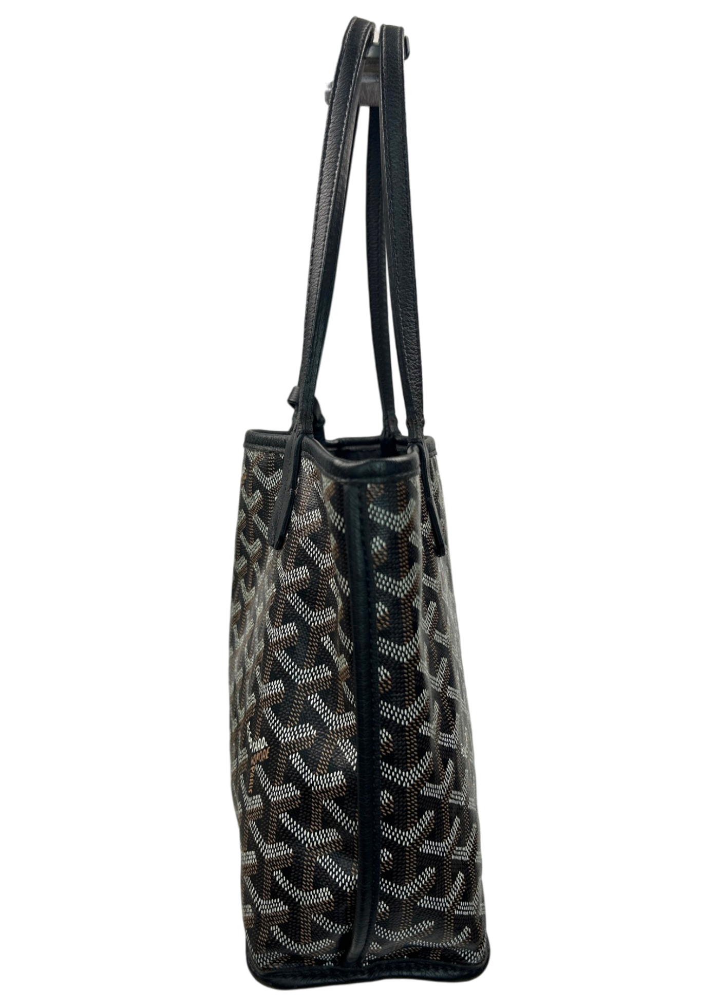 GOYARD (AS IS) 2018 Goyardine Anjou Mini Leather Reversible Tote W/ Pouchette