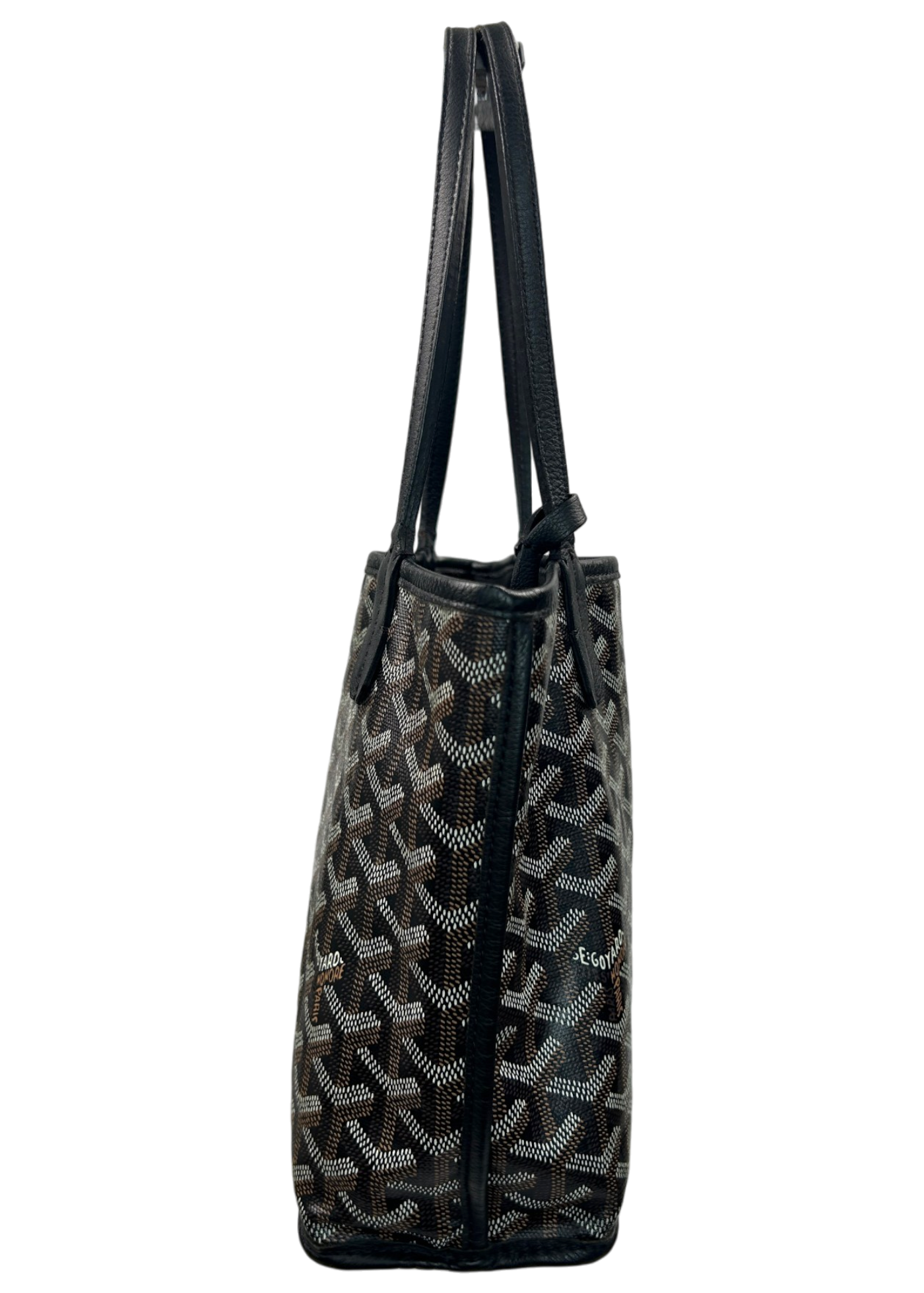 GOYARD (AS IS) 2018 Goyardine Anjou Mini Leather Reversible Tote W/ Pouchette