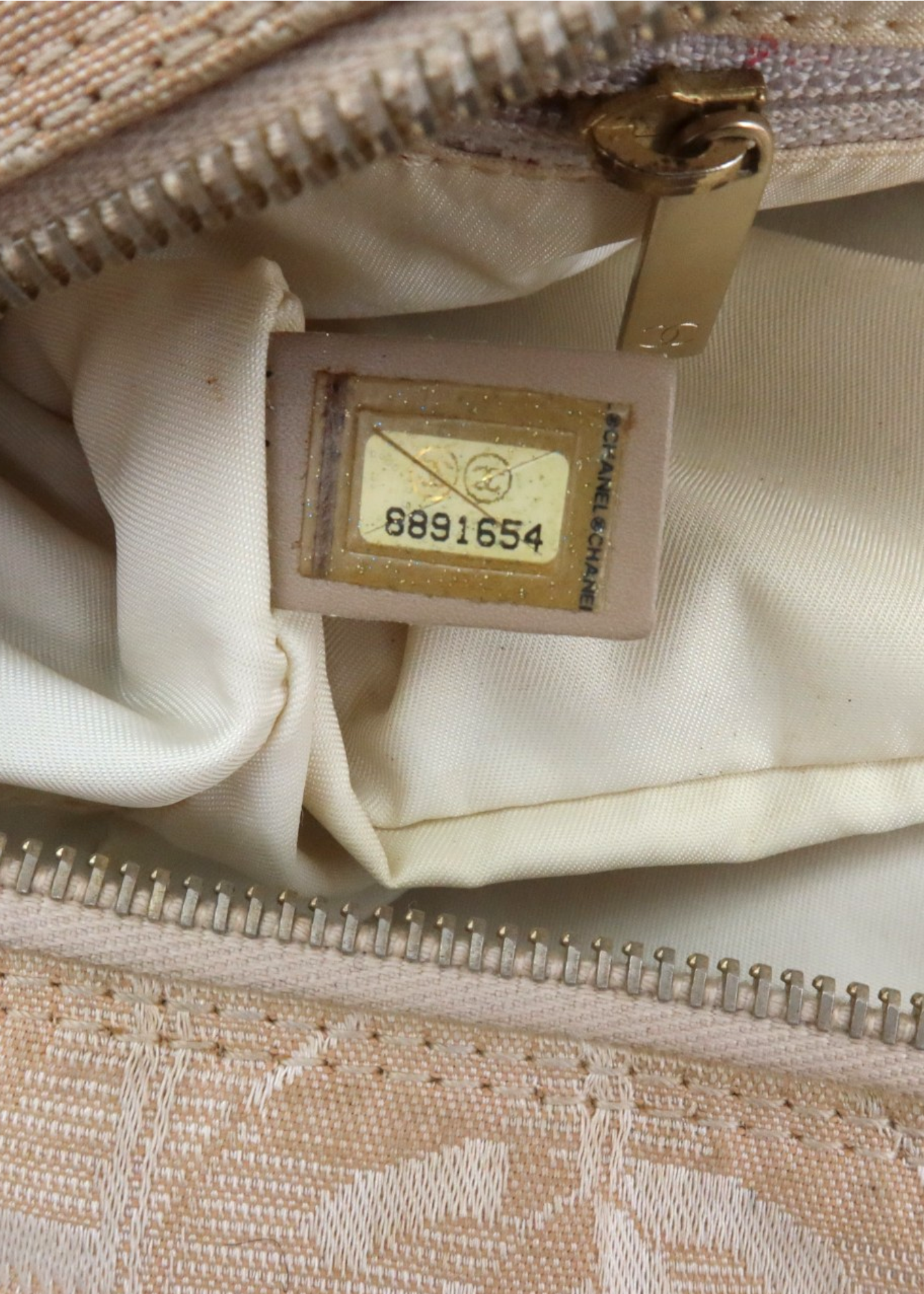 CHANEL (AS IS) Travel Line Beige CC Jacquard Bowler