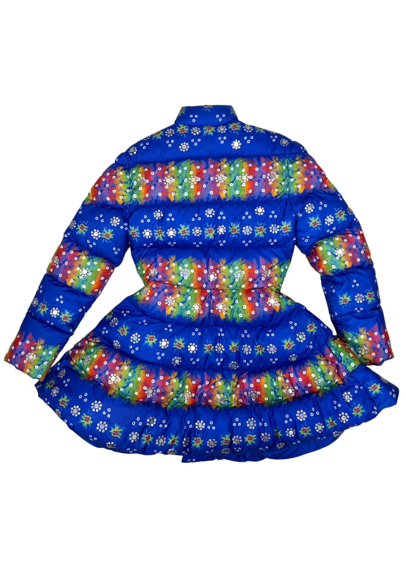 ADIDAS X JEREMY SCOTT (SAMPLE) 2012 Rainbow Tie Dye Puff Coat W/ Flute Skirt