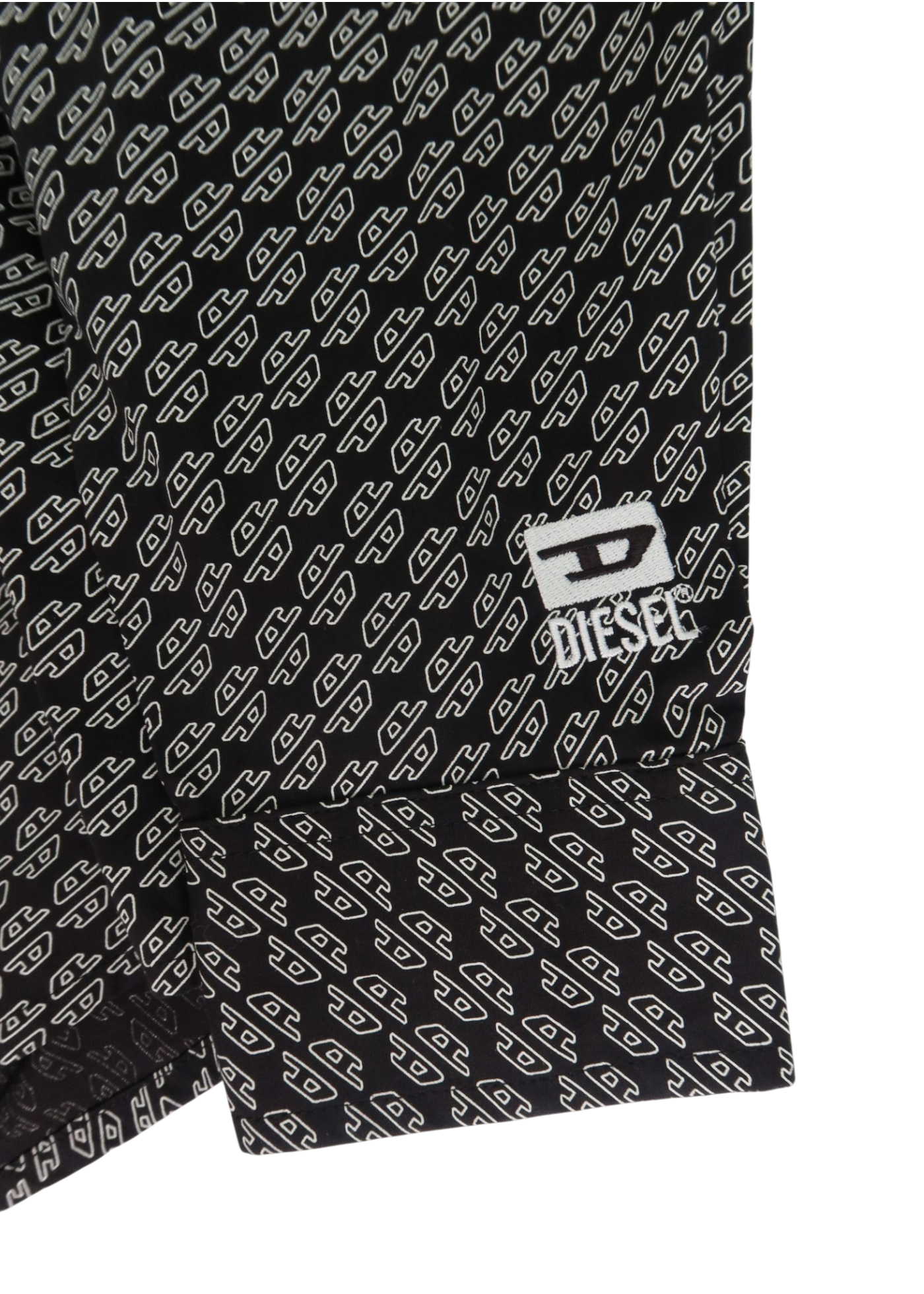 DIESEL Black/White Cotton Logo Shirt