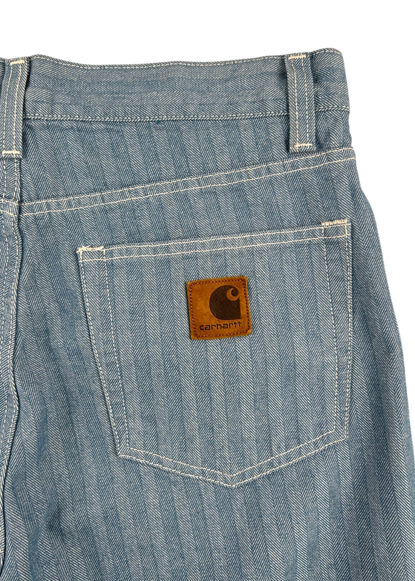 CARHARTT WIP (NWT) Light Wash Herringbone Stripe Straight Leg Jeans
