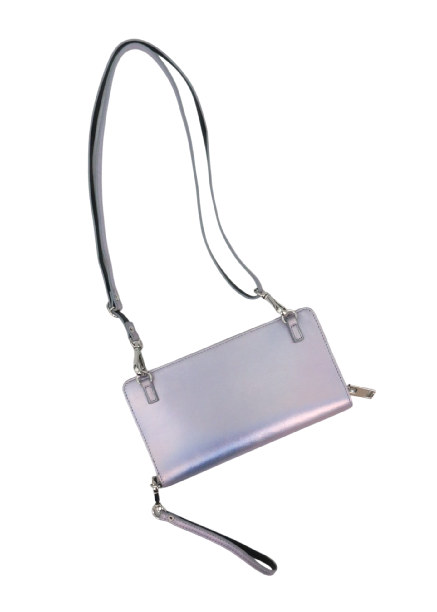 DIESEL Lilac Iridescent Metallic Wallet w Detachable Strap