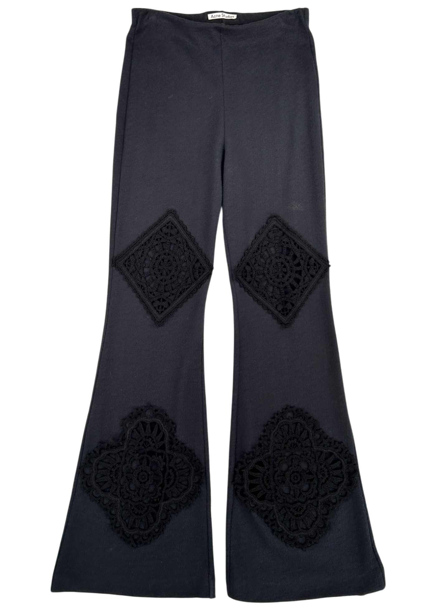 ACNE STUDIOS Cotton Crochet Cut Out Flare Pants